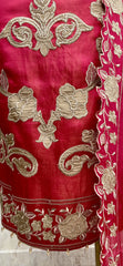 Satin Unstitched Suit Set With Organza Dupatta