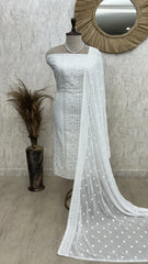 Chikankari Georgette Unstitched Suit Set