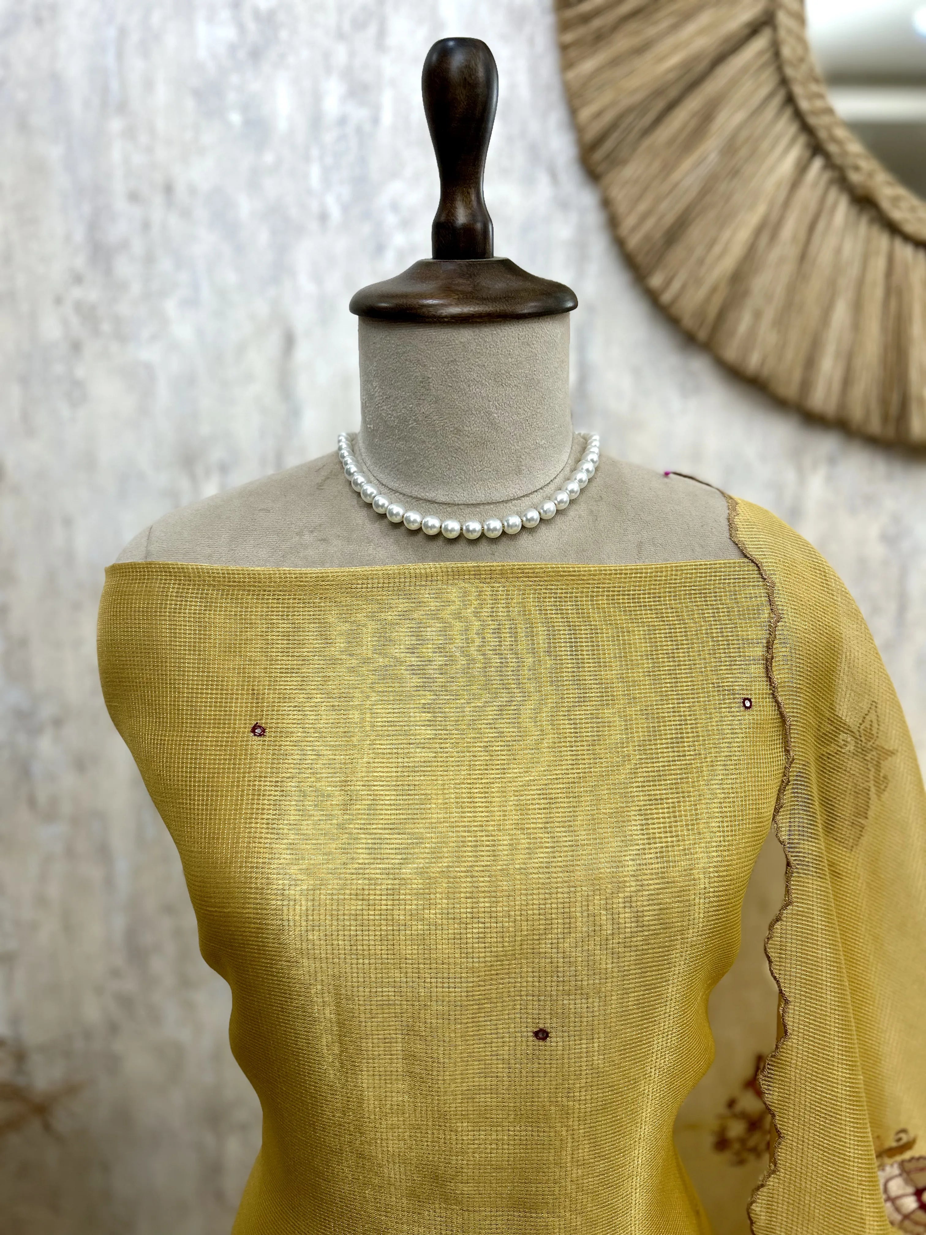 Kota Unstitched Suit Set Featuring Kota Dupatta