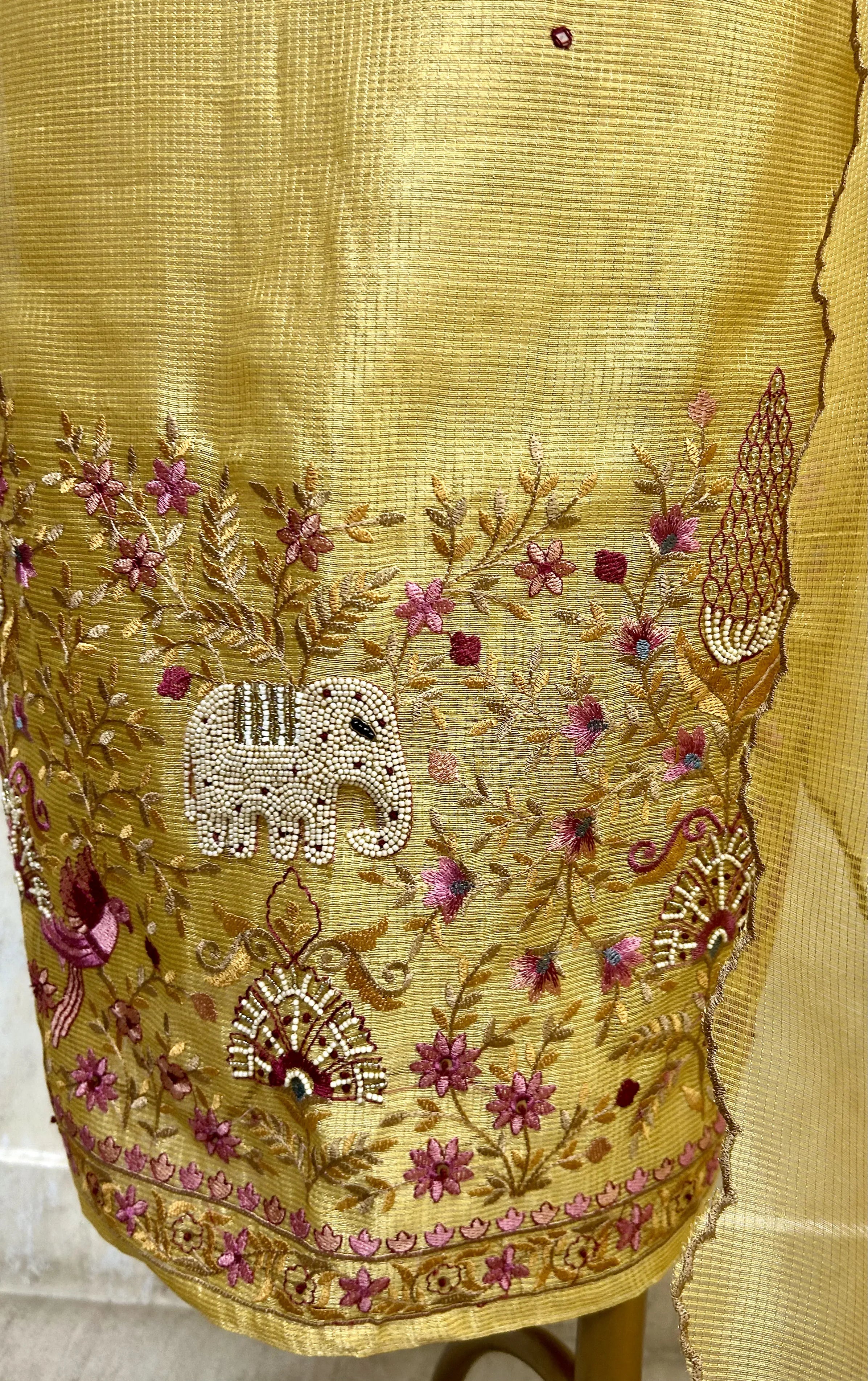 Kota Unstitched Suit Set Featuring Kota Dupatta