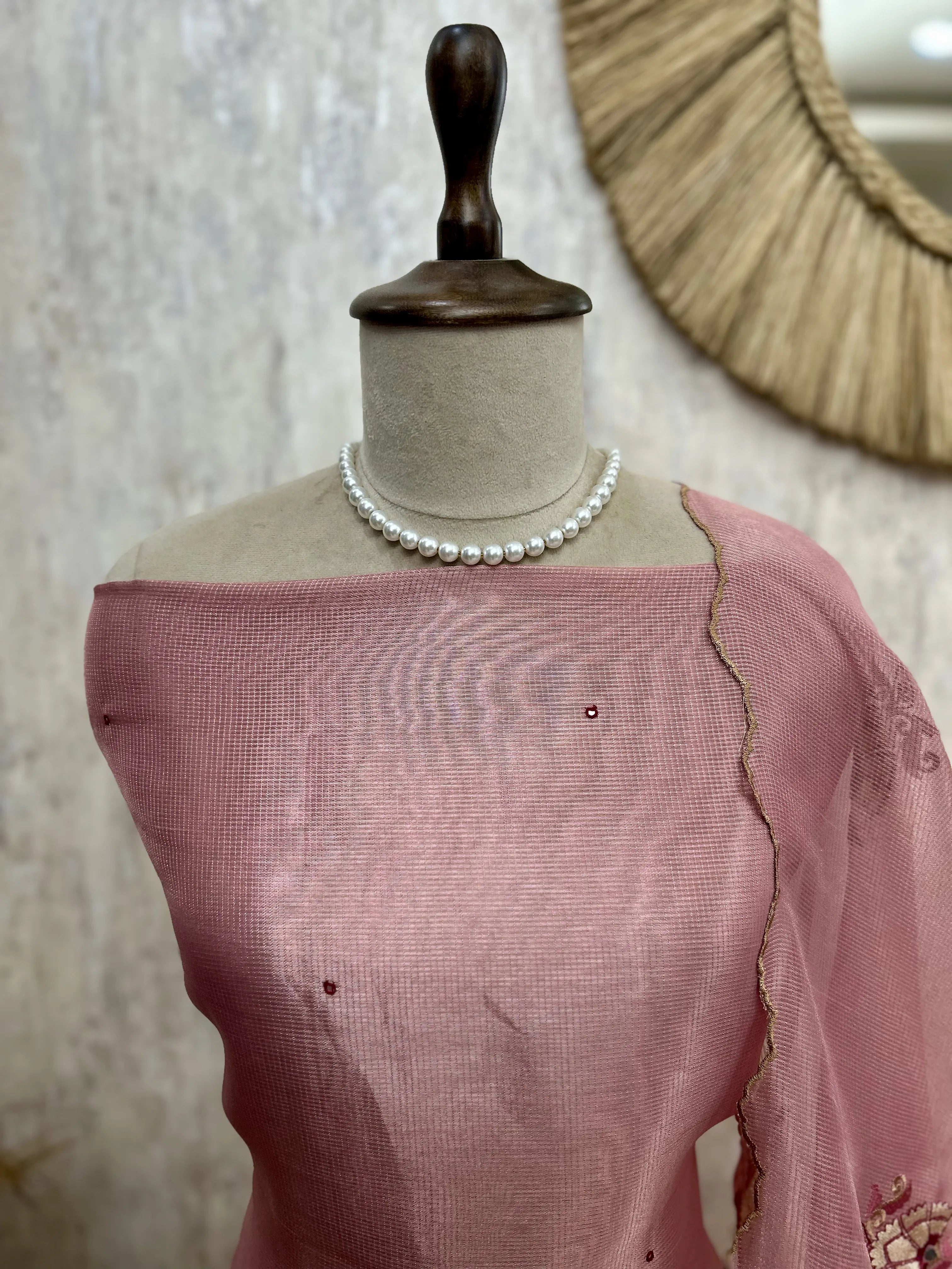 Kota Unstitched Suit Set Featuring Kota Dupatta
