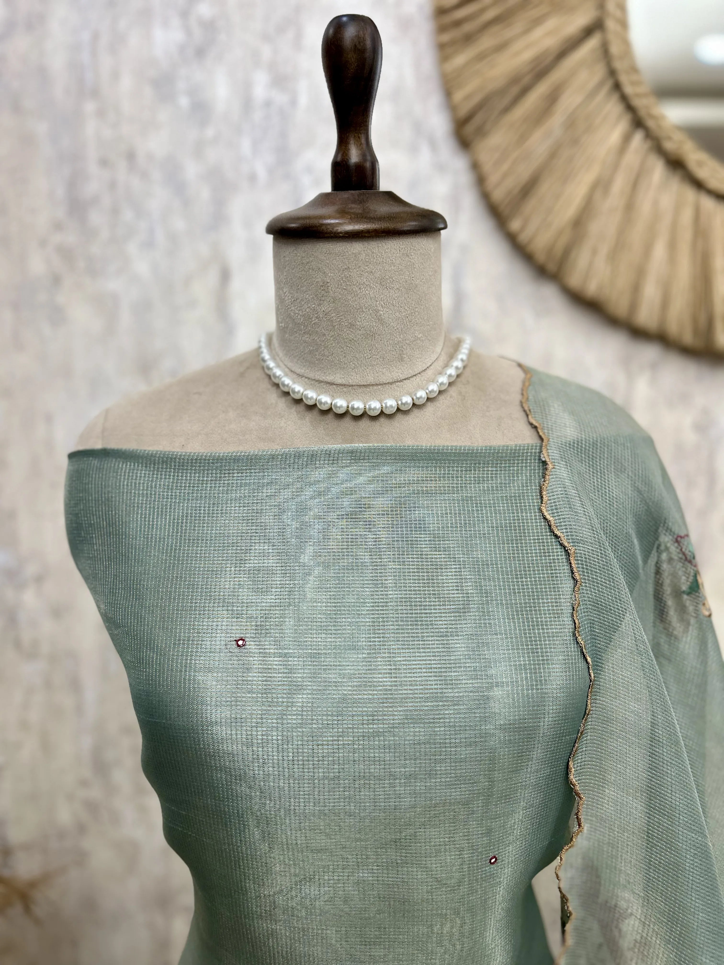 Kota Unstitched Suit Set Featuring Kota Dupatta