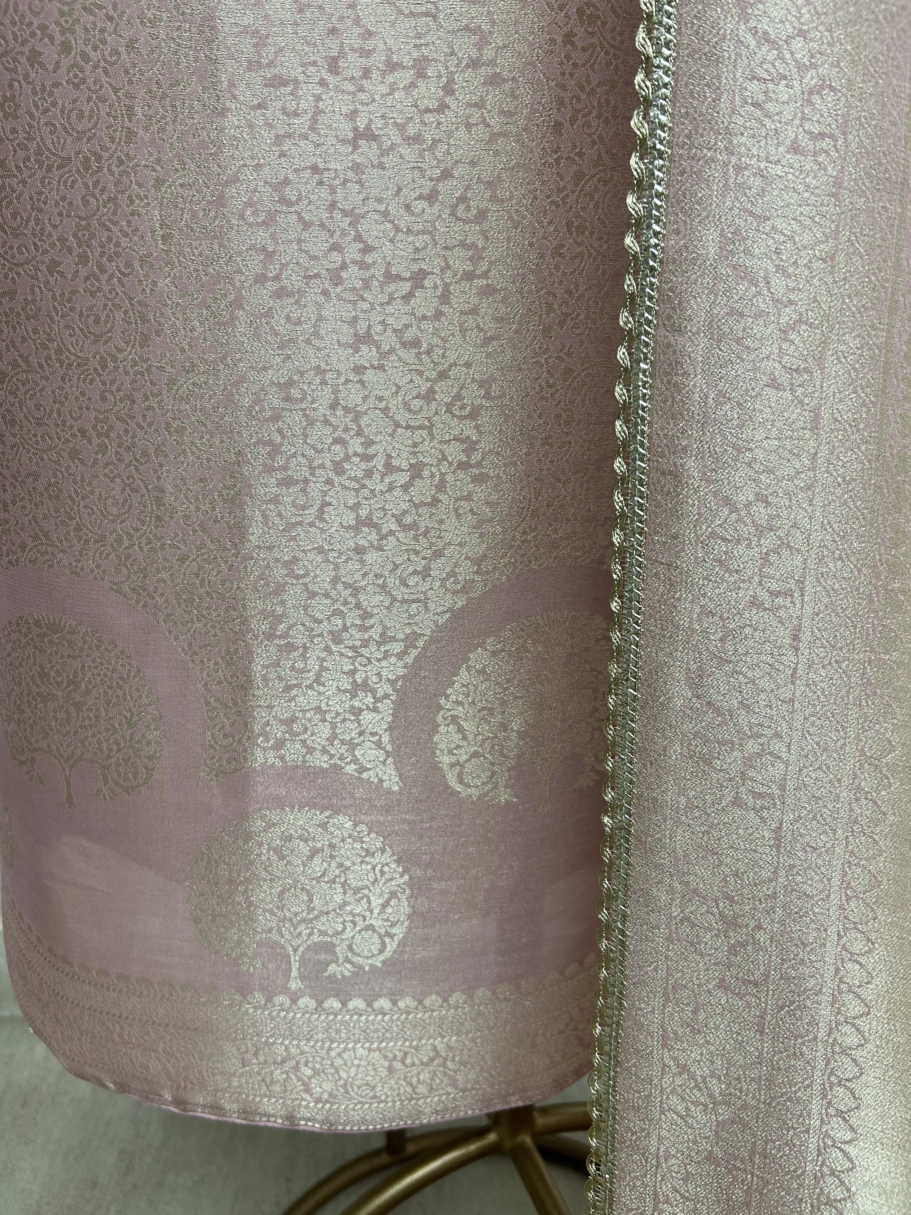 Brocade Silk Unstitched Suit Set Featuring Brocade Silk Dupatta