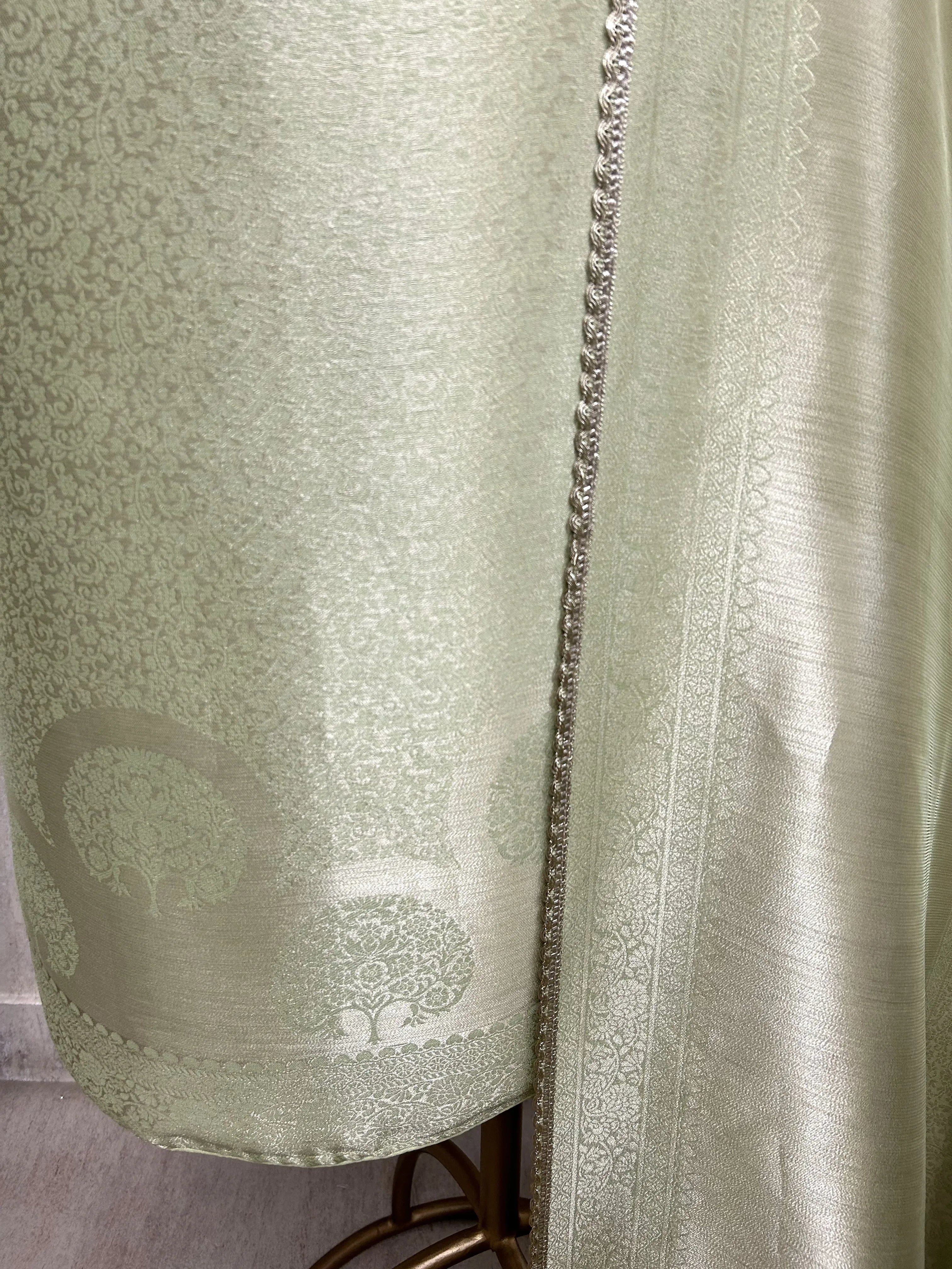 Brocade Silk Unstitched Suit Set Featuring Brocade Silk Dupatta