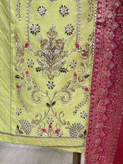 Premium Katdana Work Cosmo Unstitched Suit Set