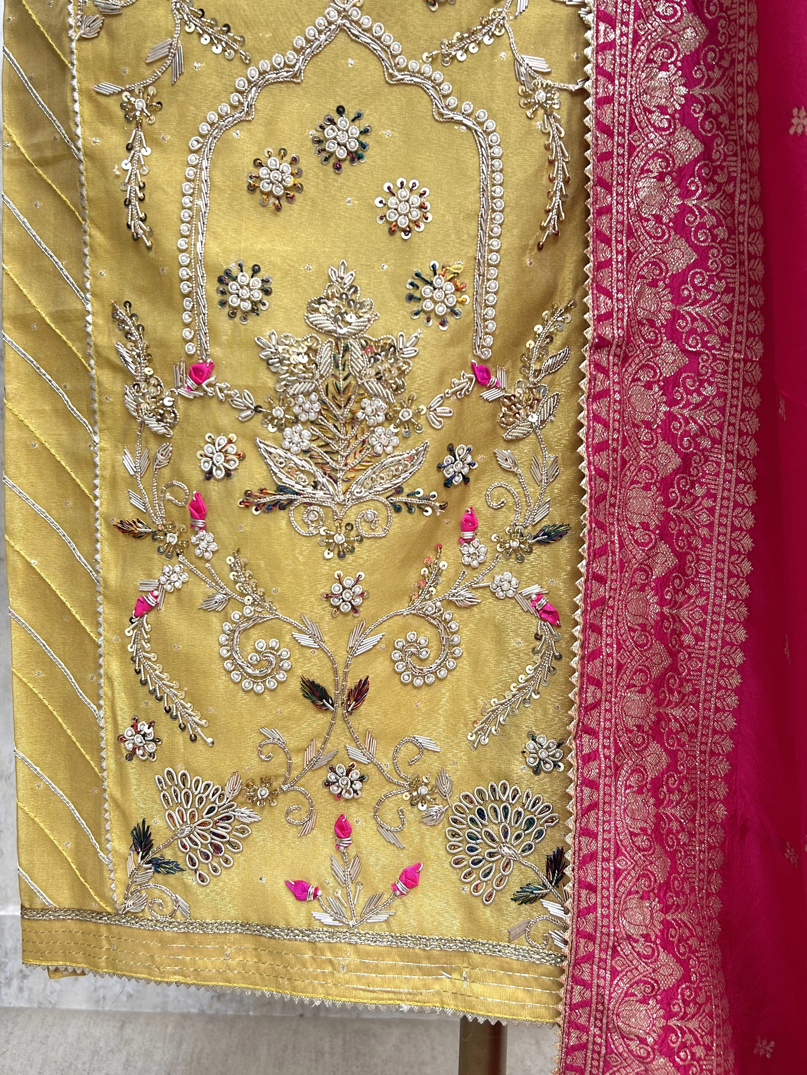 Premium Katdana Work Cosmo Unstitched Suit Set