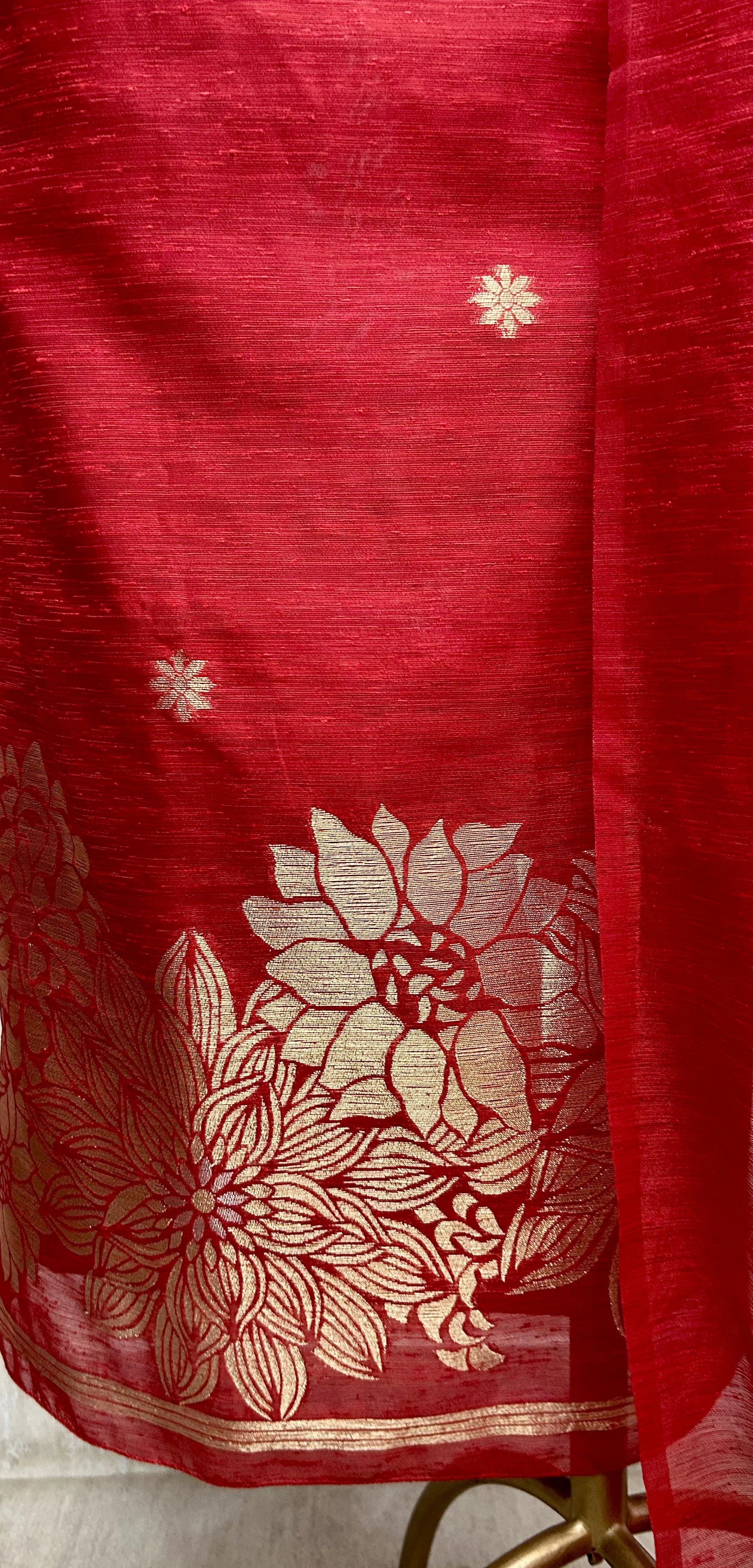 Jamdani Unstitched Suit Set With Jamdani Dupatta