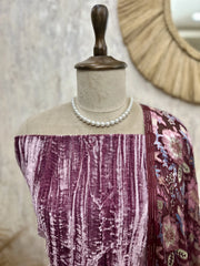 Brasso Velvet Unstitched Suit Set