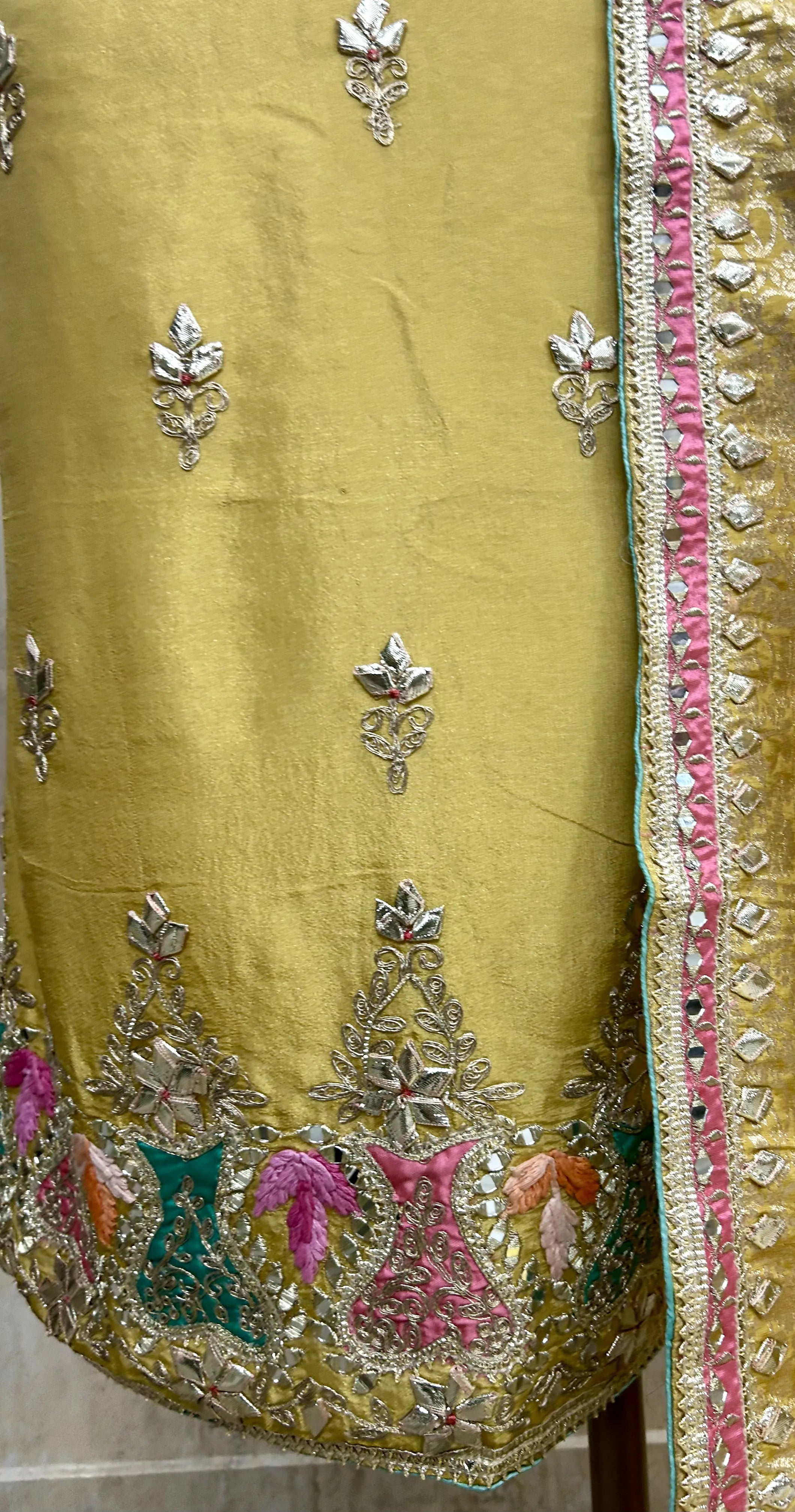 Tissue Unstitched Suit Set Featuring Tissue Dupatta