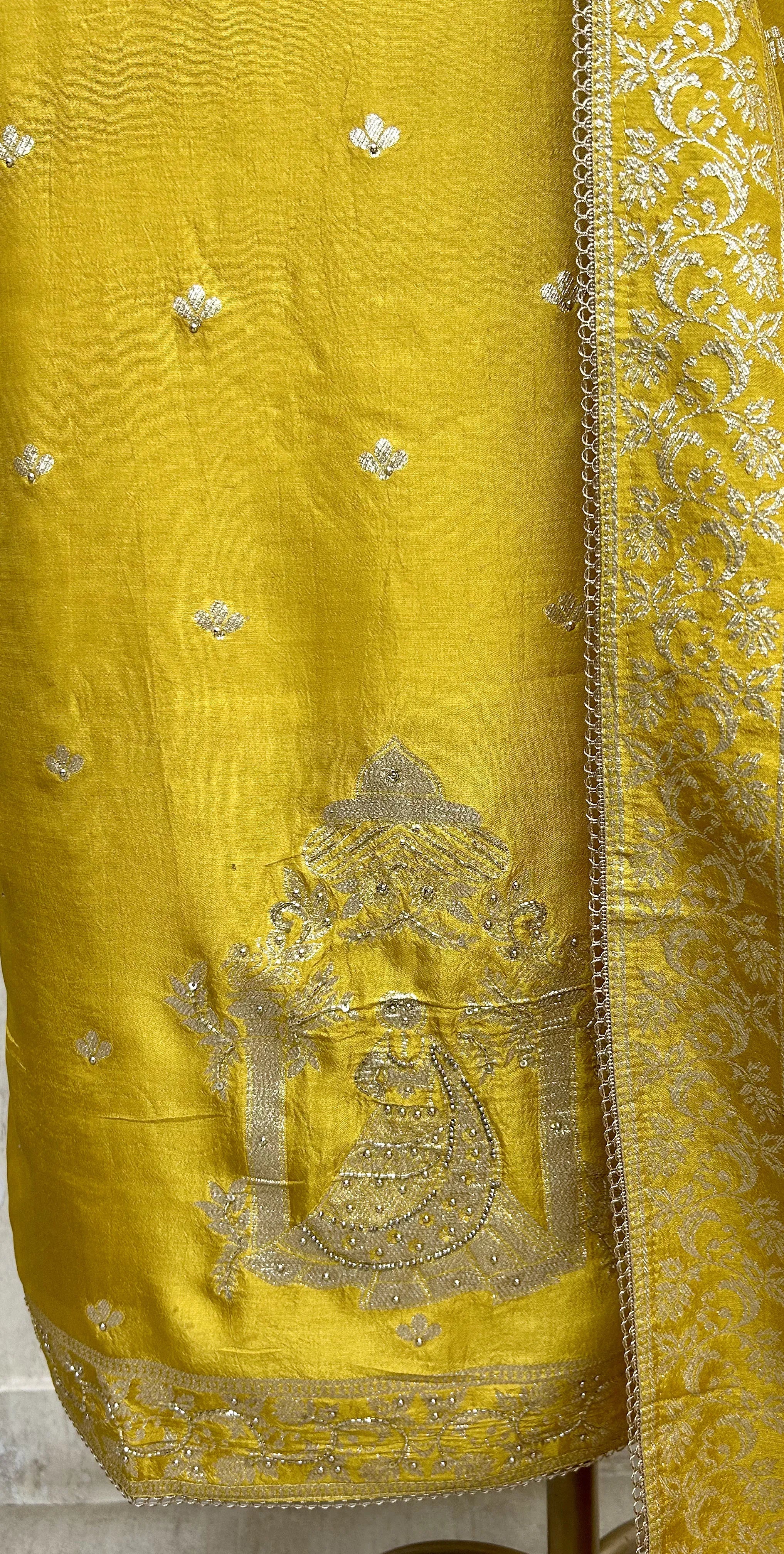 Karwa Chauth Special Dola Silk Unstitched Suit Set