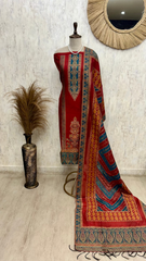 Cotton Silk Unstitched Suit Set Featuring Cotton Silk Dupatta