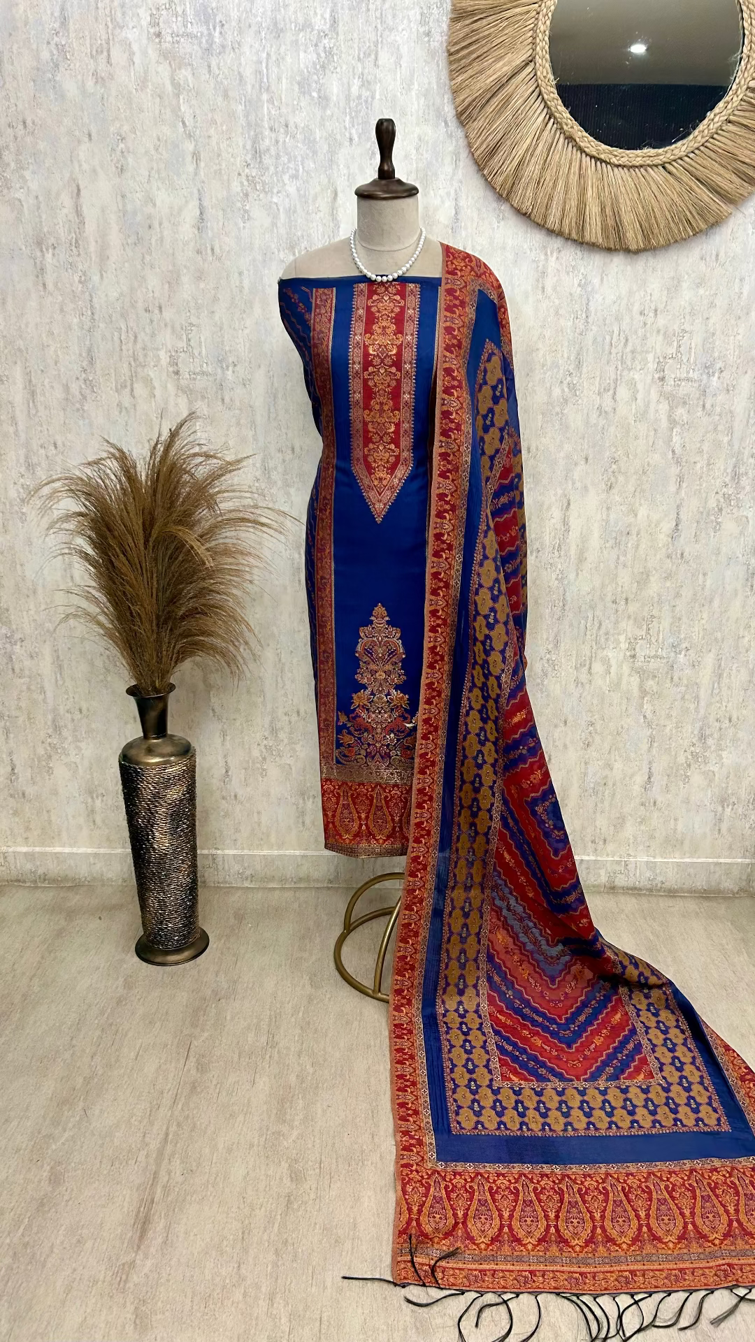 Cotton Silk Unstitched Suit Set Featuring Cotton Silk Dupatta