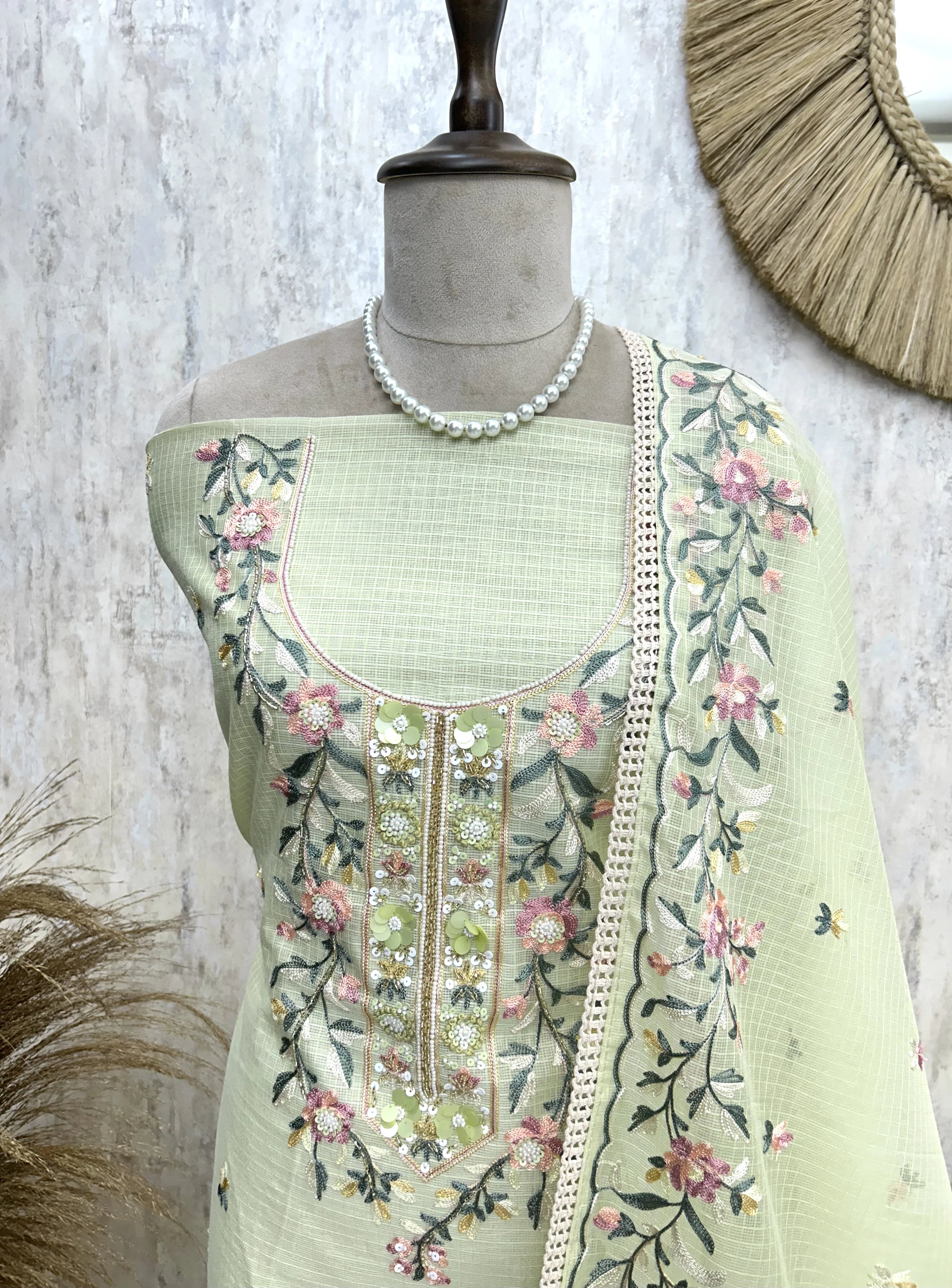 Fine Thread Work Kota Unstitched Suit Set