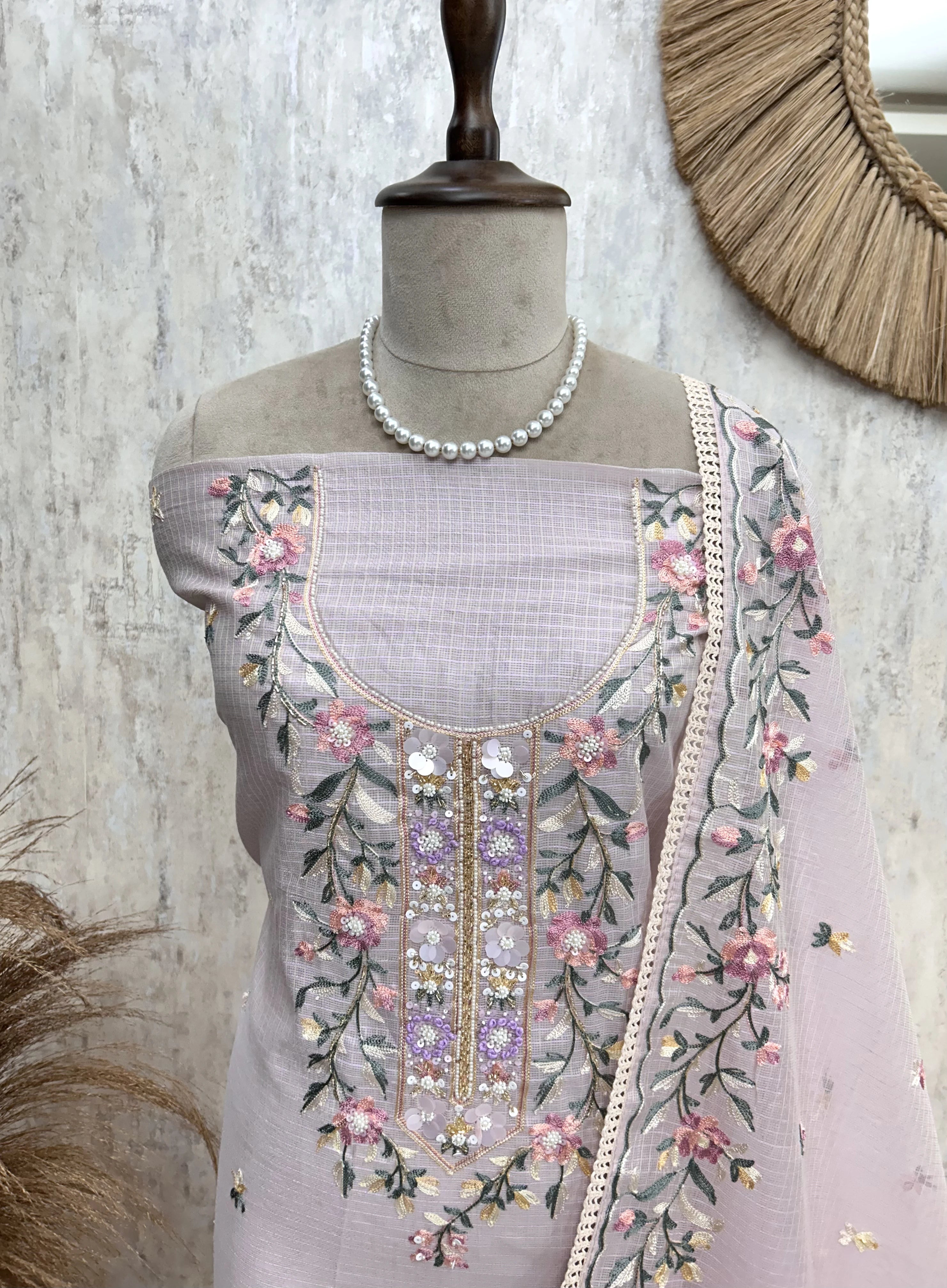 Fine Thread Work Kota Unstitched Suit Set