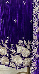 Velvet Unstitched Suit Set Featuring Thread Work