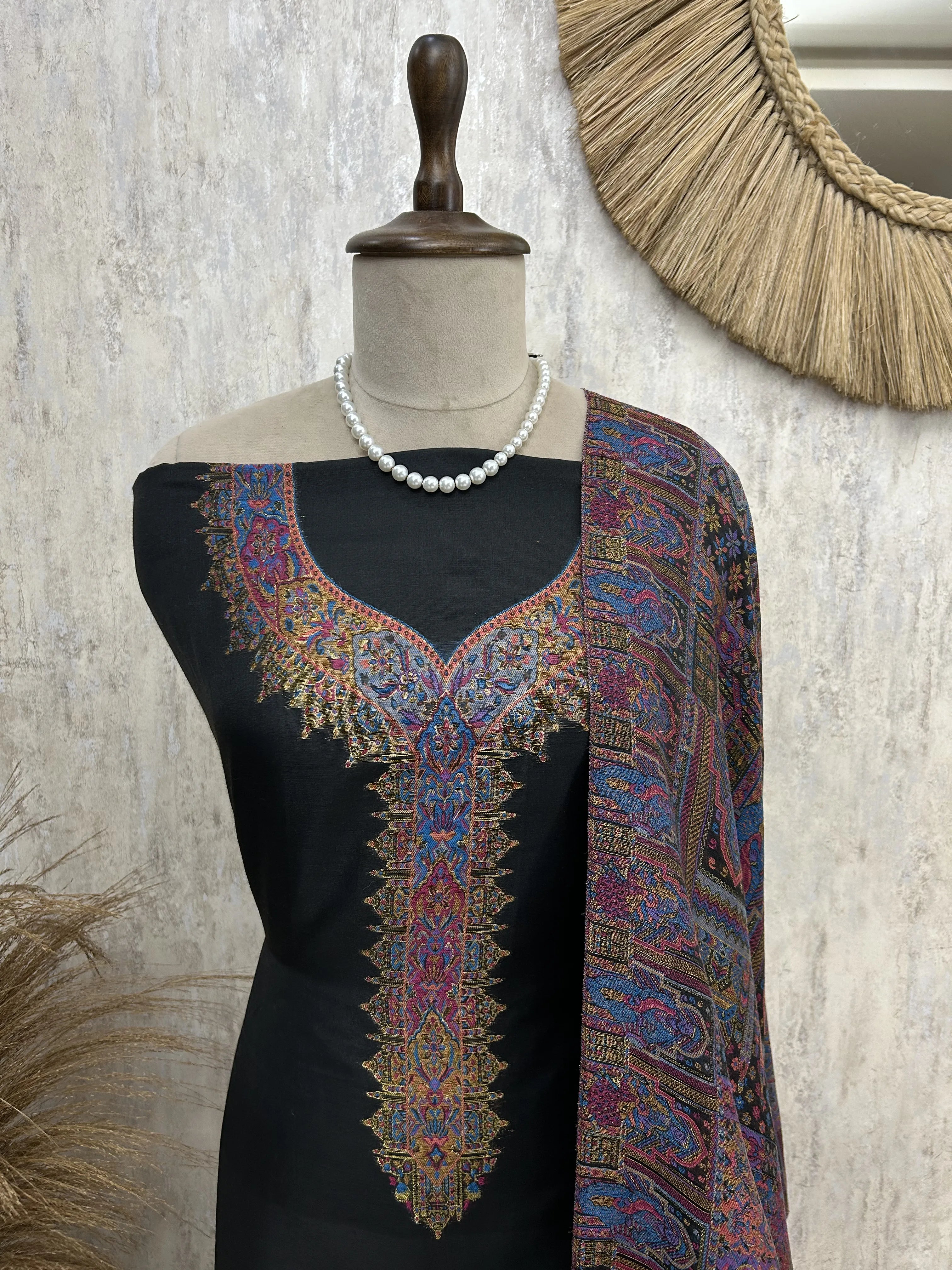 Kani Weaving Cotton Silk Unstitched Suit