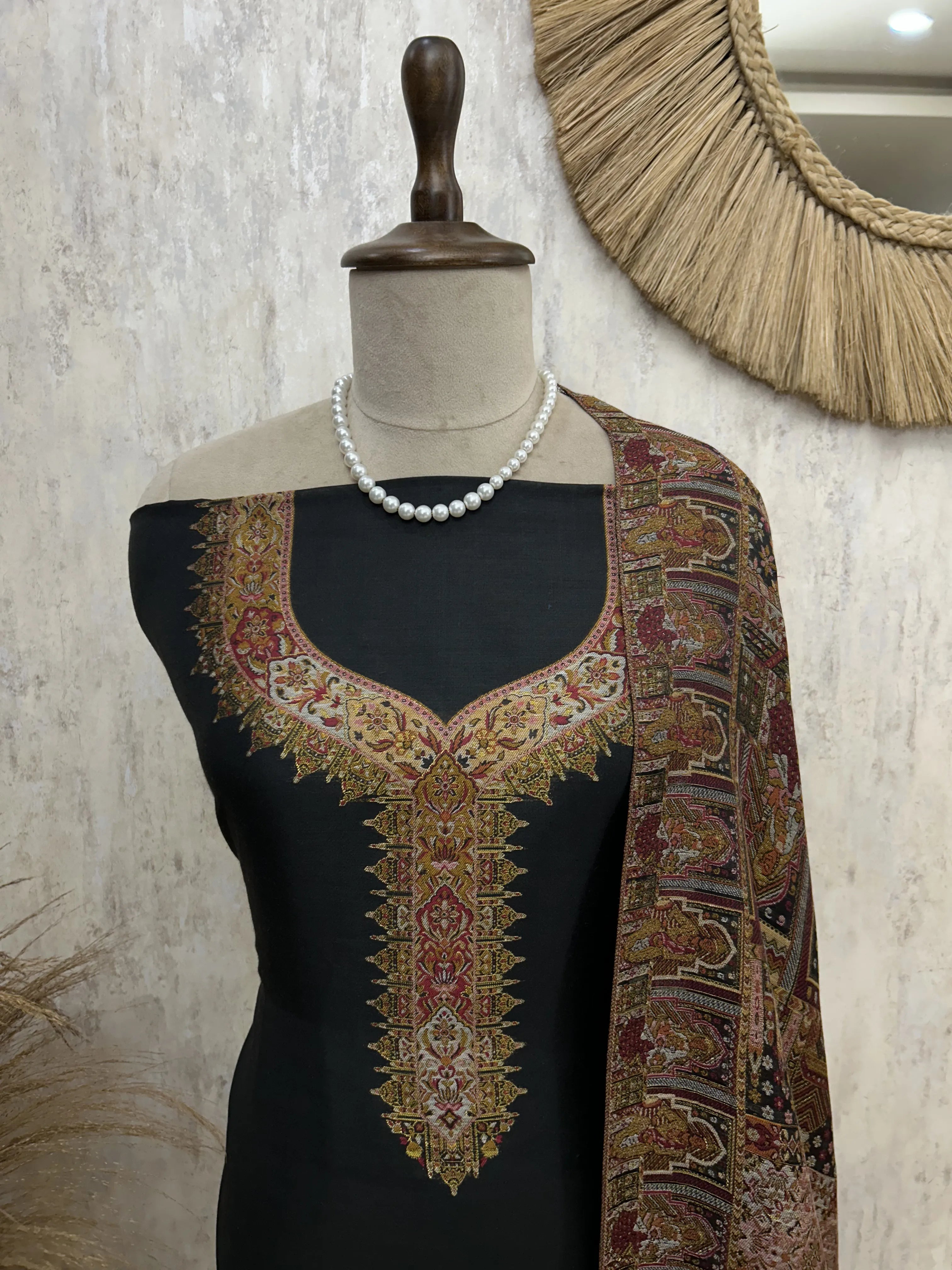 Kani Weaving Cotton Silk Unstitched Suit