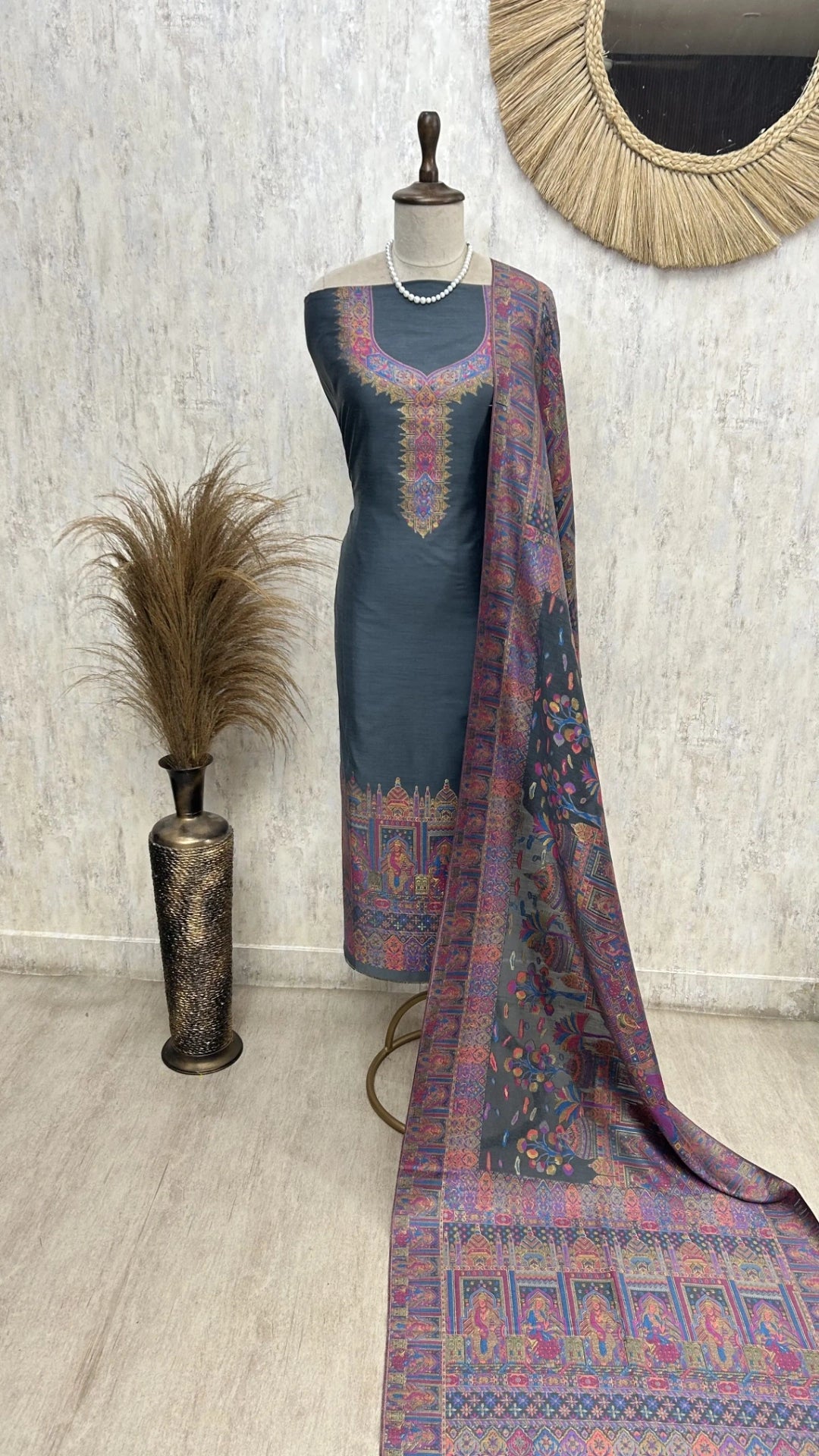 Kani Weaving Cotton Silk Unstitched Suit