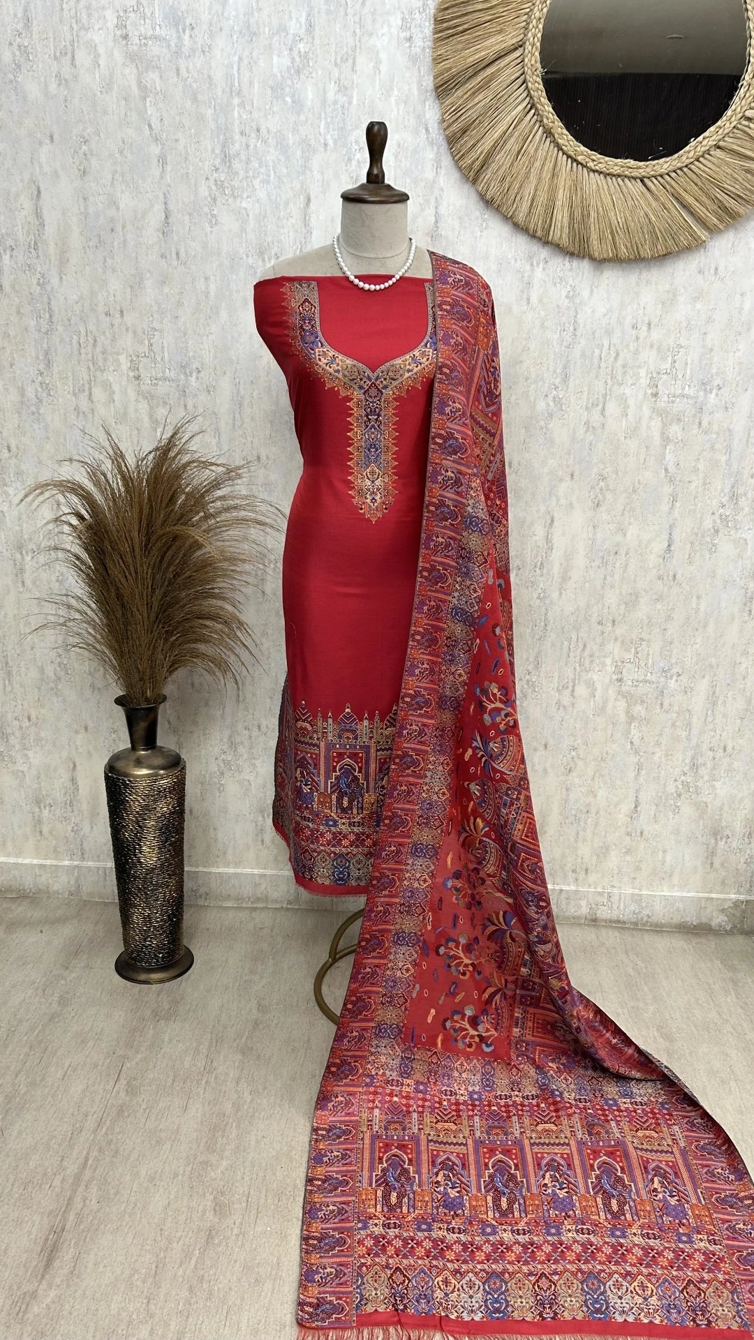 Kani Weaving Cotton Silk Unstitched Suit