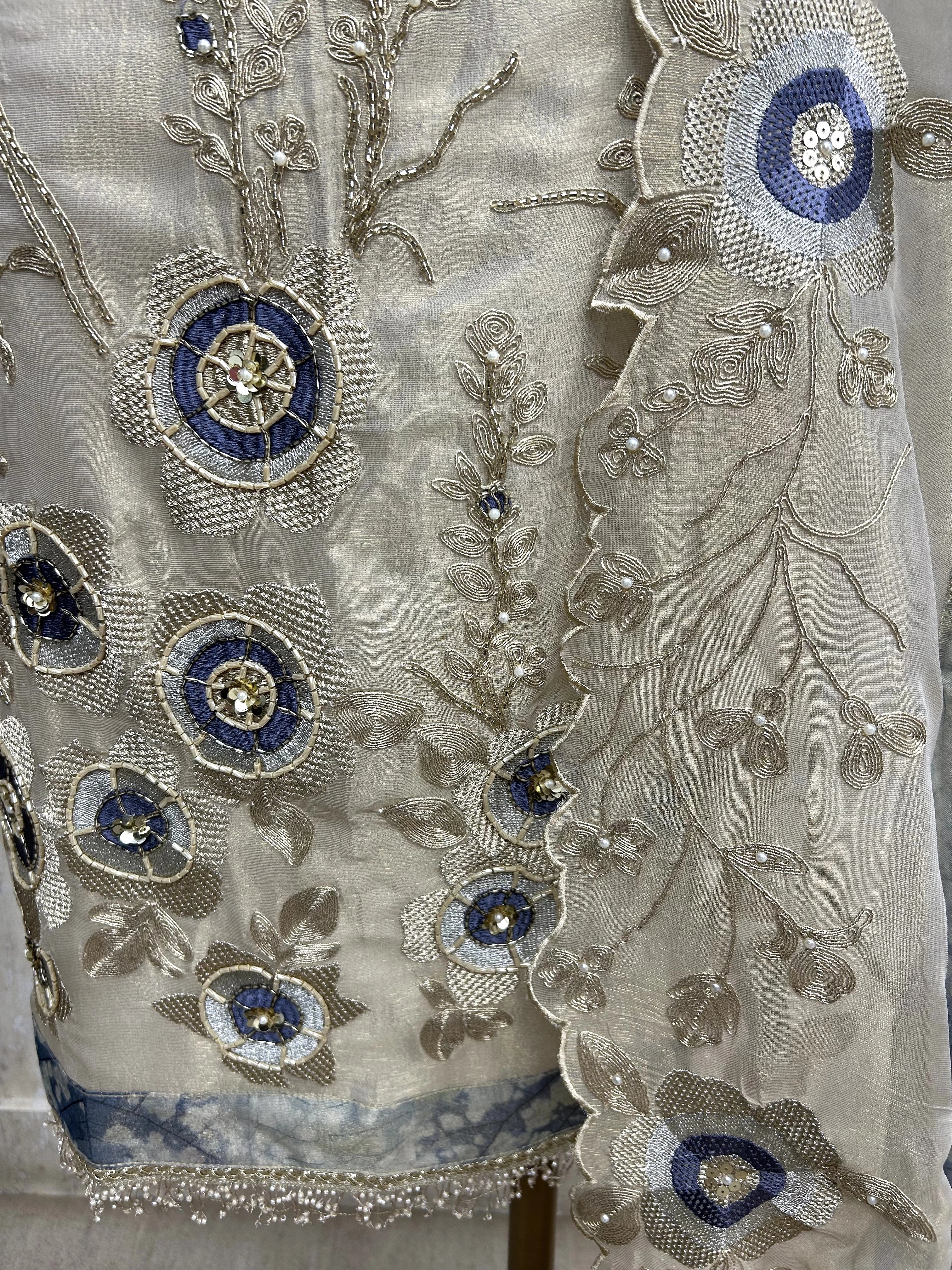 Ivory Elegance Unstitched Suit Set