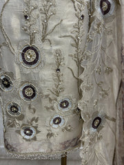 Ivory Elegance Unstitched Suit Set