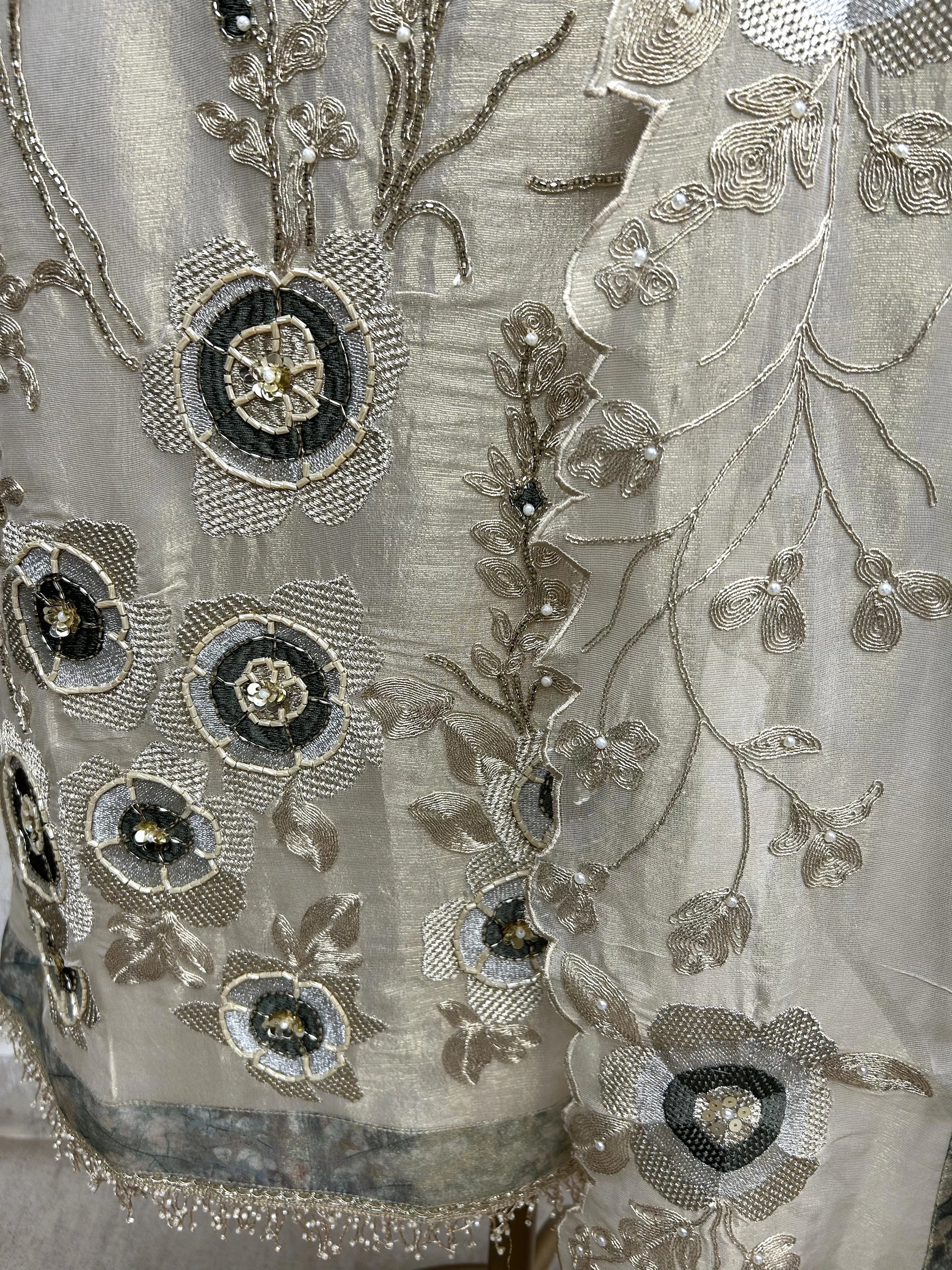 Ivory Elegance Unstitched Suit Set