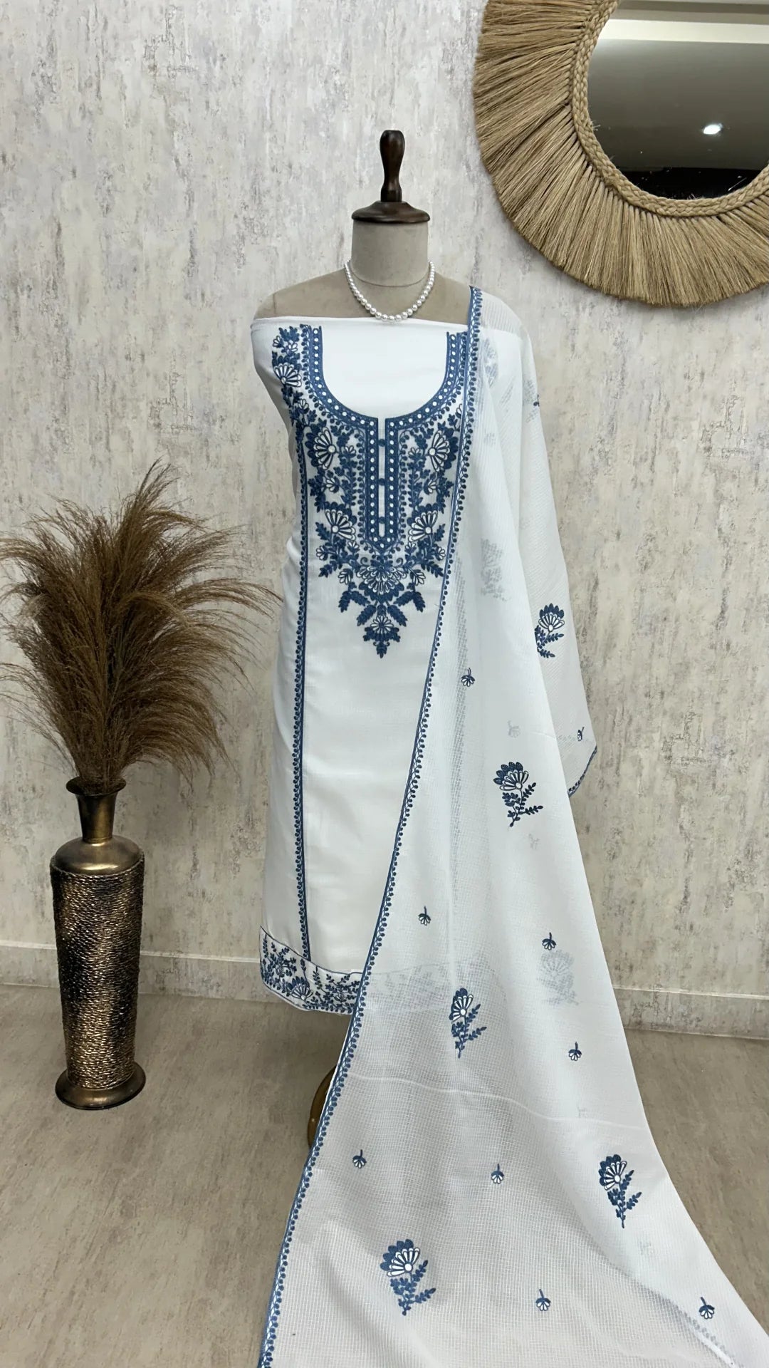 Thread Work Kota Unstitched Suit Set