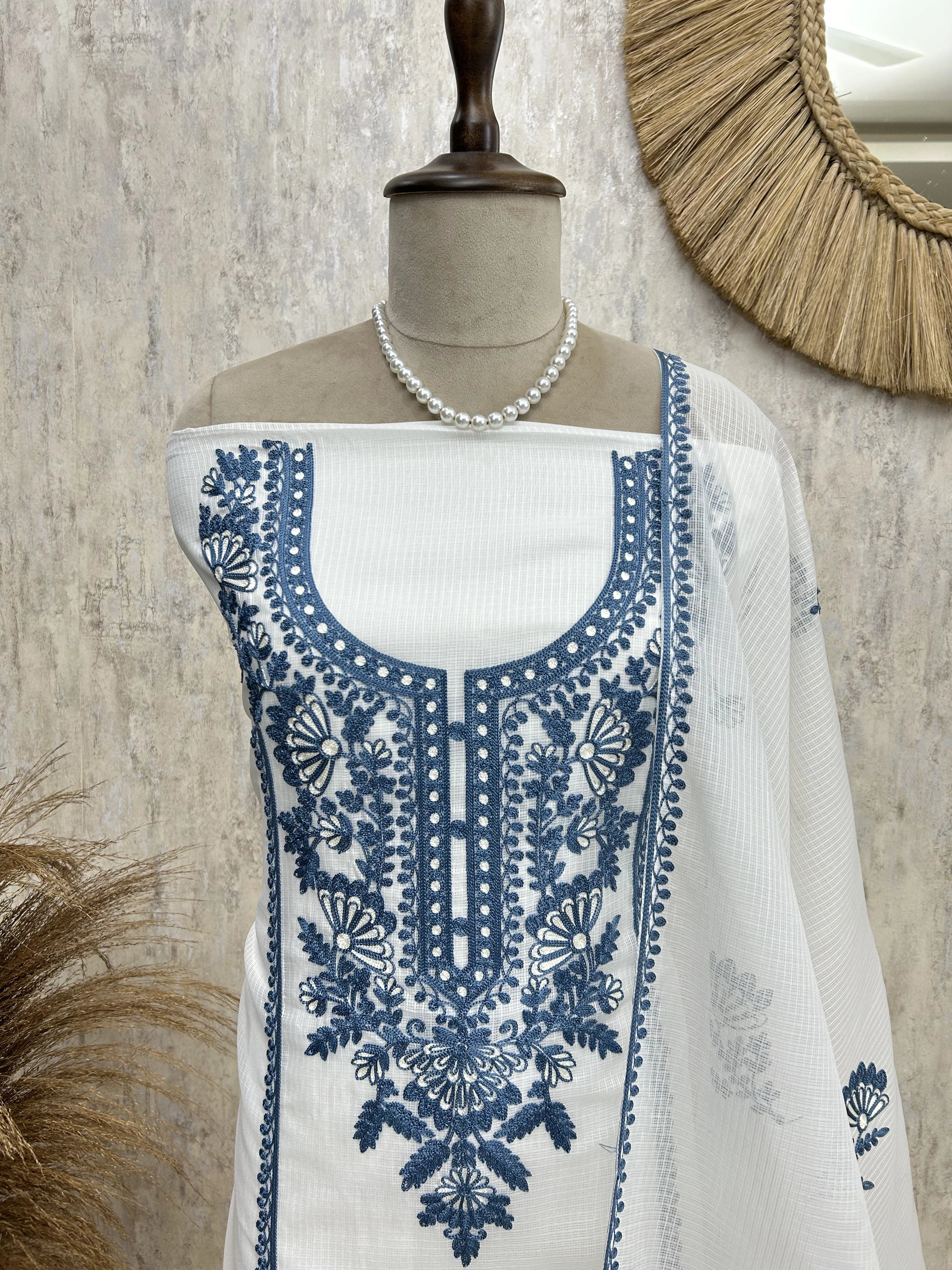 Thread Work Kota Unstitched Suit Set