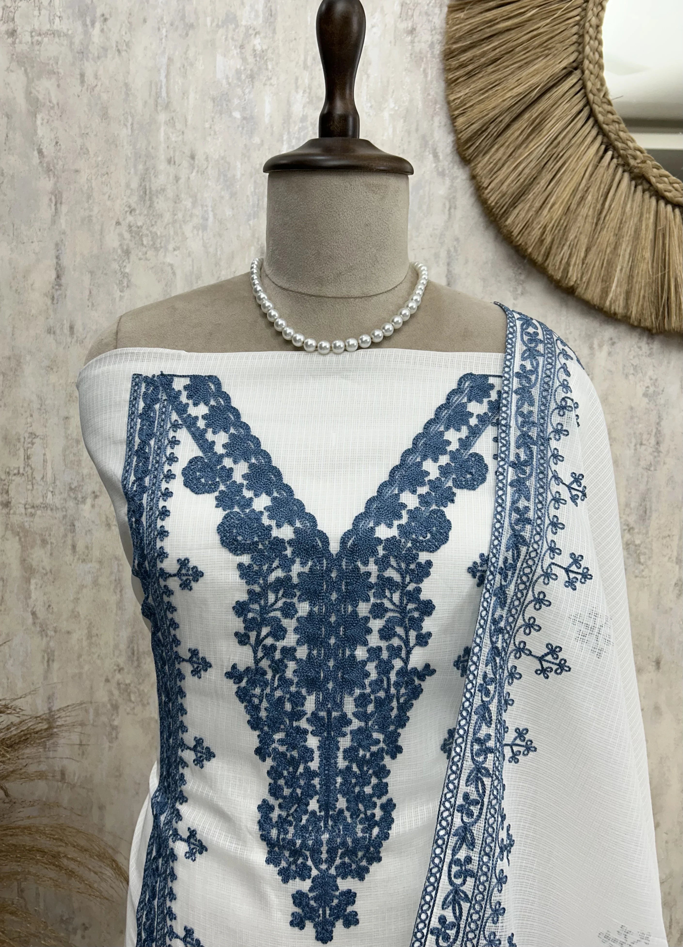Thread Work Kota Unstitched Suit Set