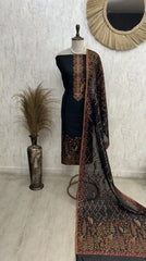 Elegant bird motif Unstitched Suit Set