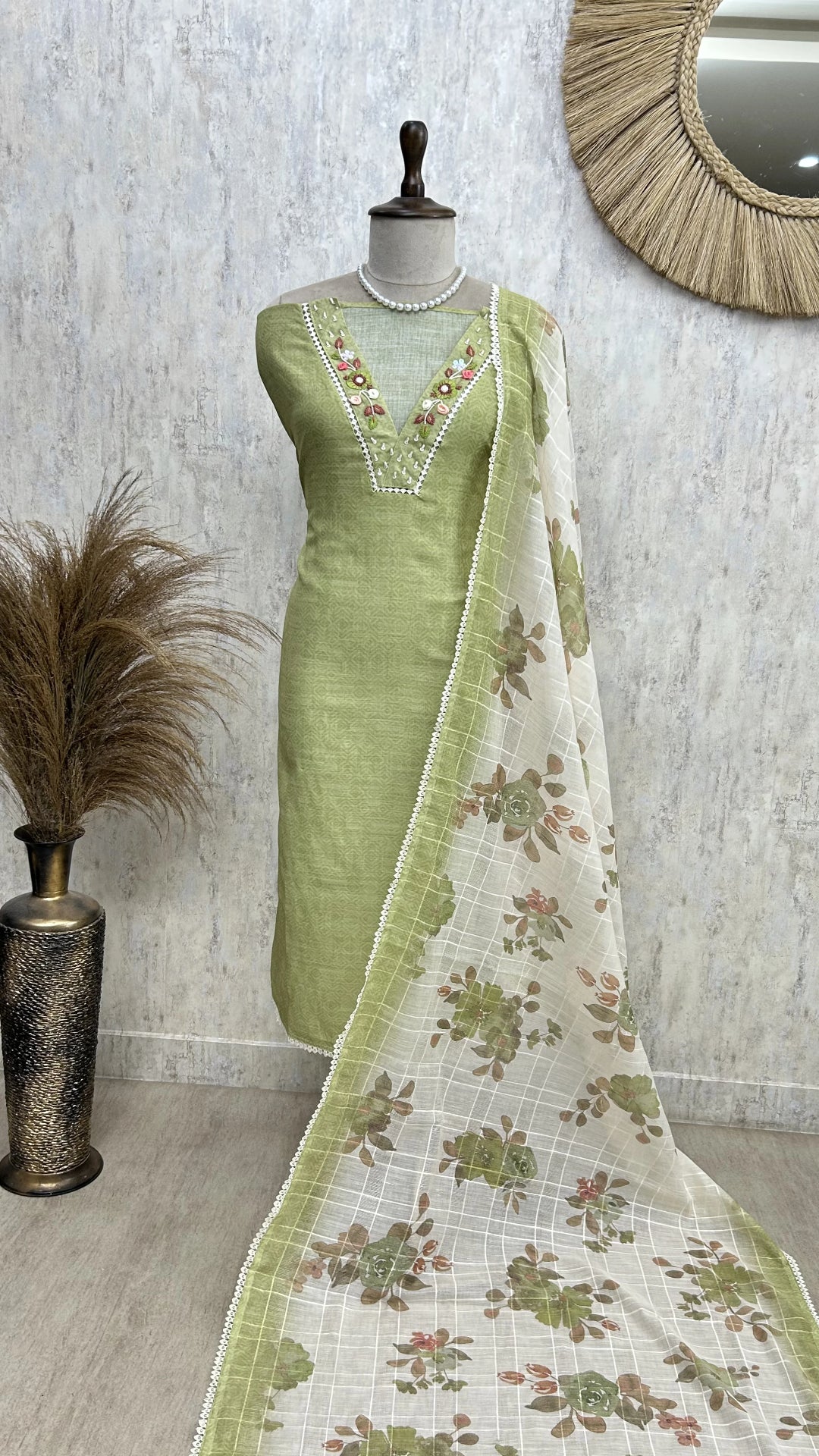 Floral Cotton Unstitched Suit Set
