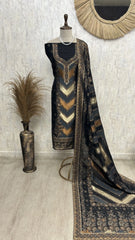 Luxury pure silk unstitched suit set