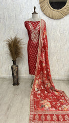 Timeless charm organza unstitched suit set