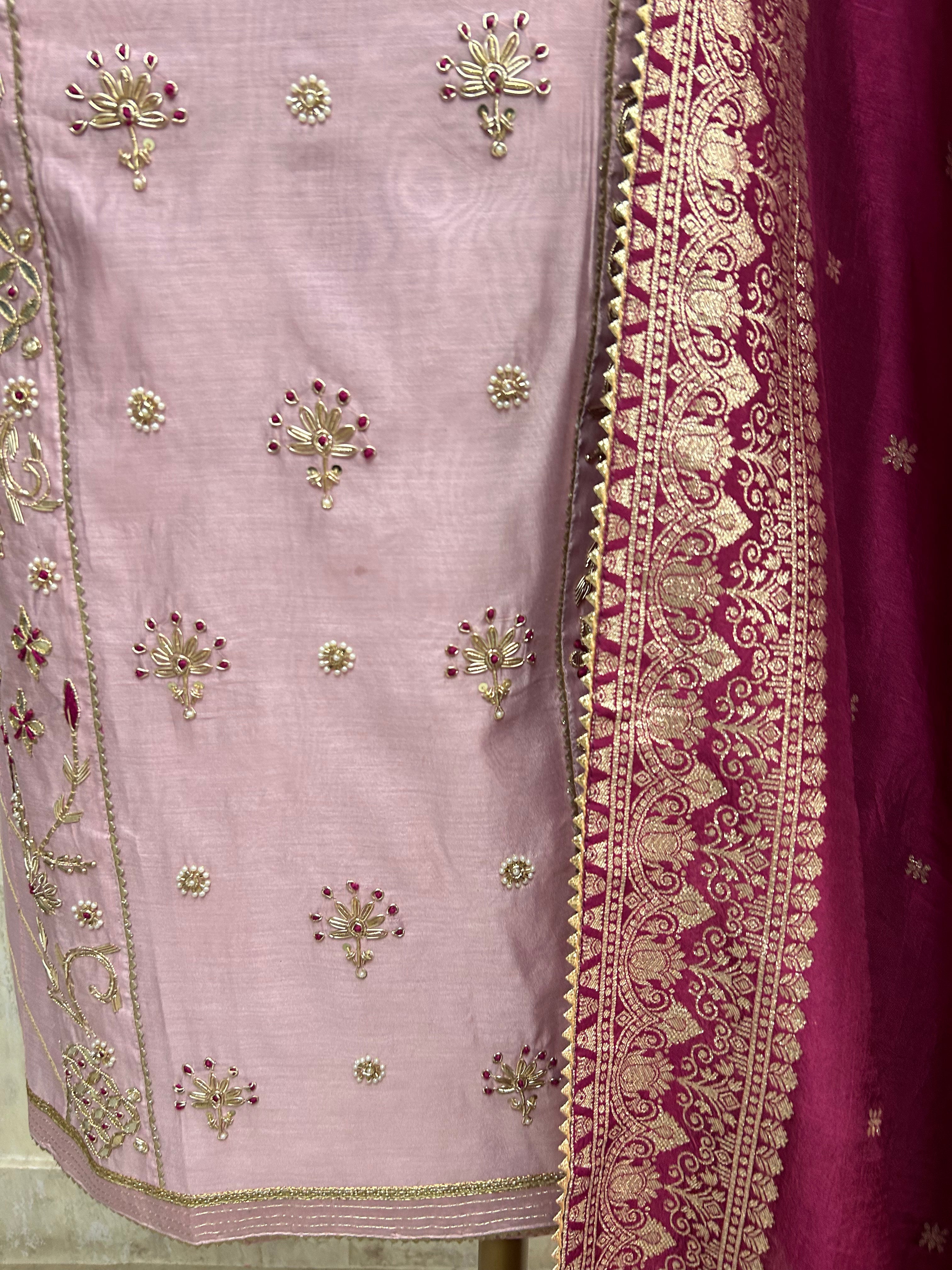 Elegant panel unstitched suit set