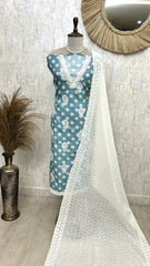 Polka Dot Cotton Unstitched Suit Set