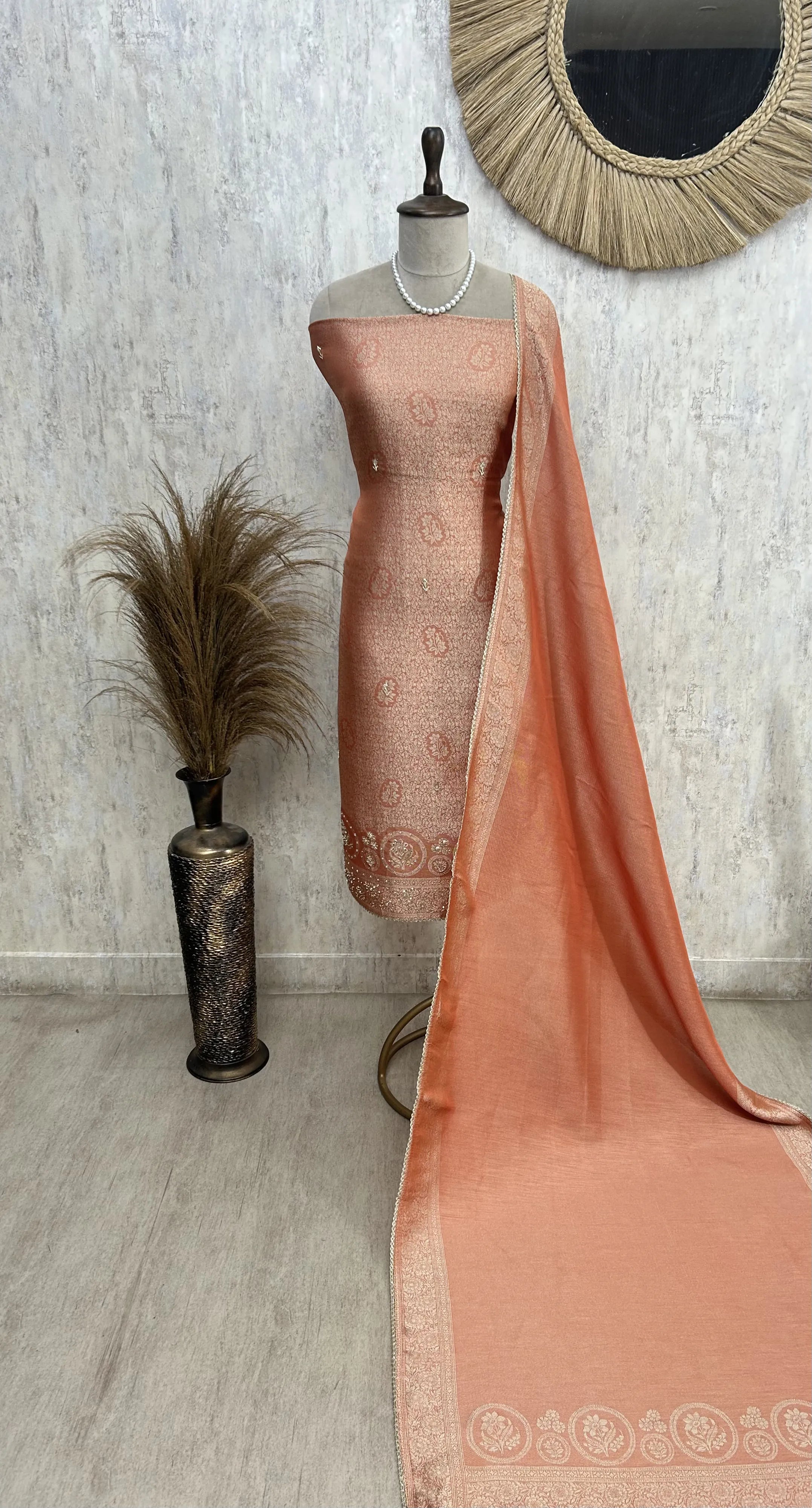 Luxury Brocade silk Unstitched suit