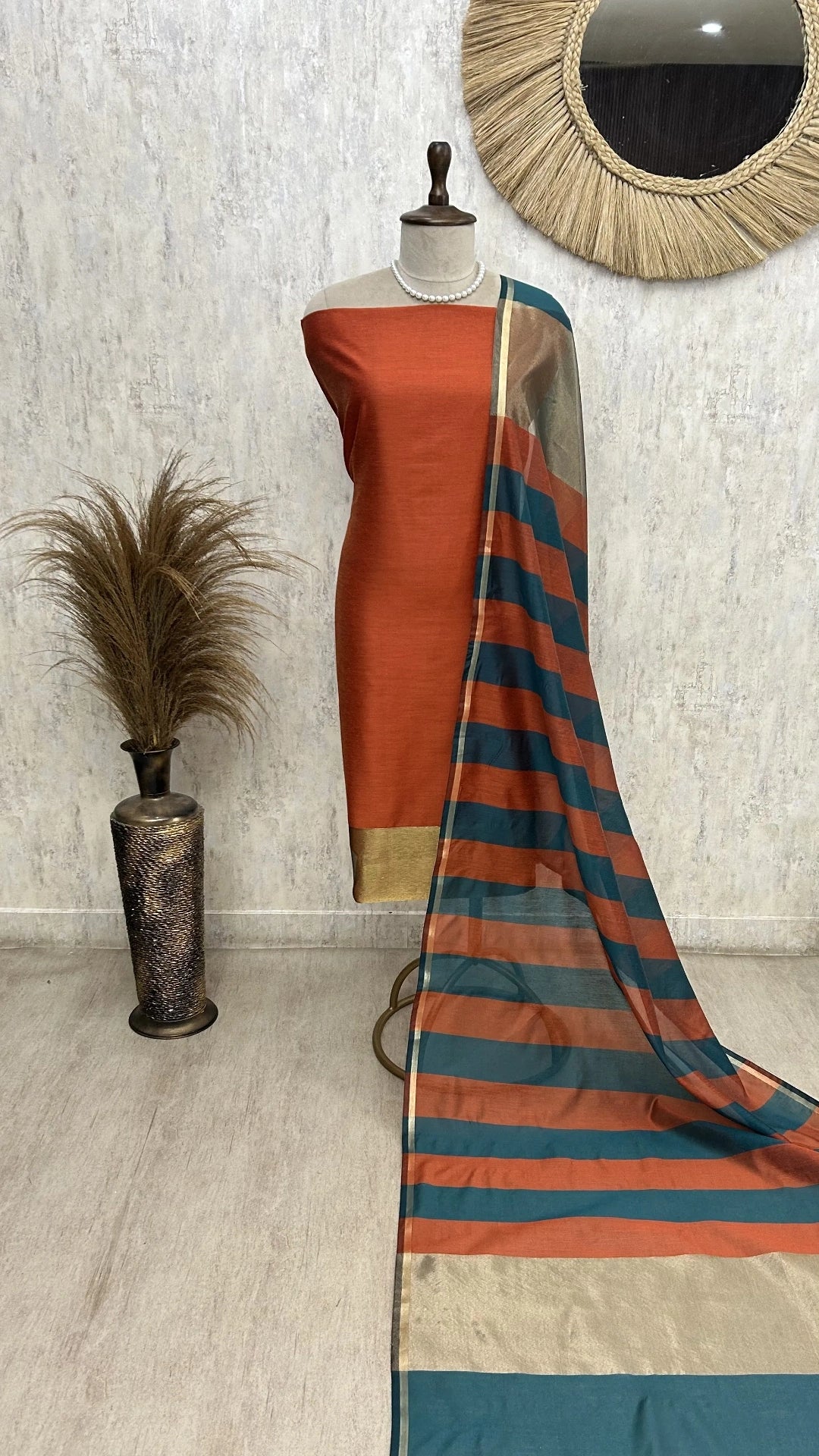 Maheshwari Silk Unstitched Suit
