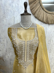 Tissue silk unstitched suit set