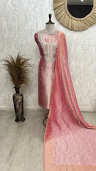 Tissue silk unstitched suit set