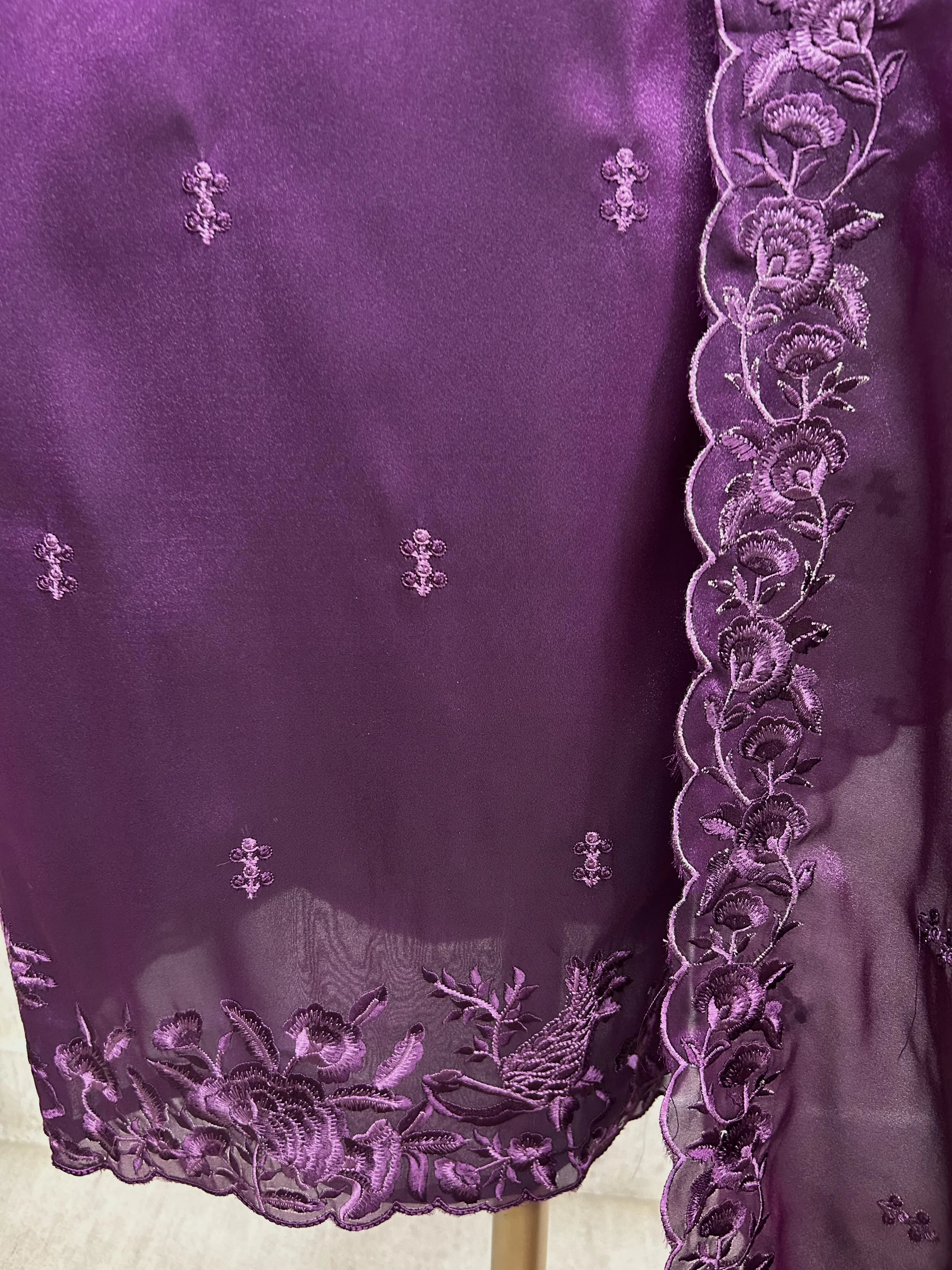 Bird motif Organza Unstitched suit set