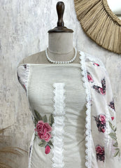 Thread Embroidery Kota Unstitched Suit Set