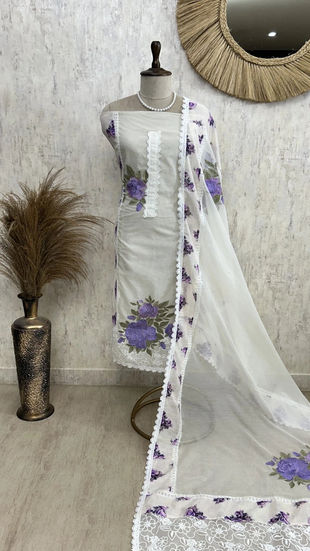 Thread Embroidery Kota Unstitched Suit Set