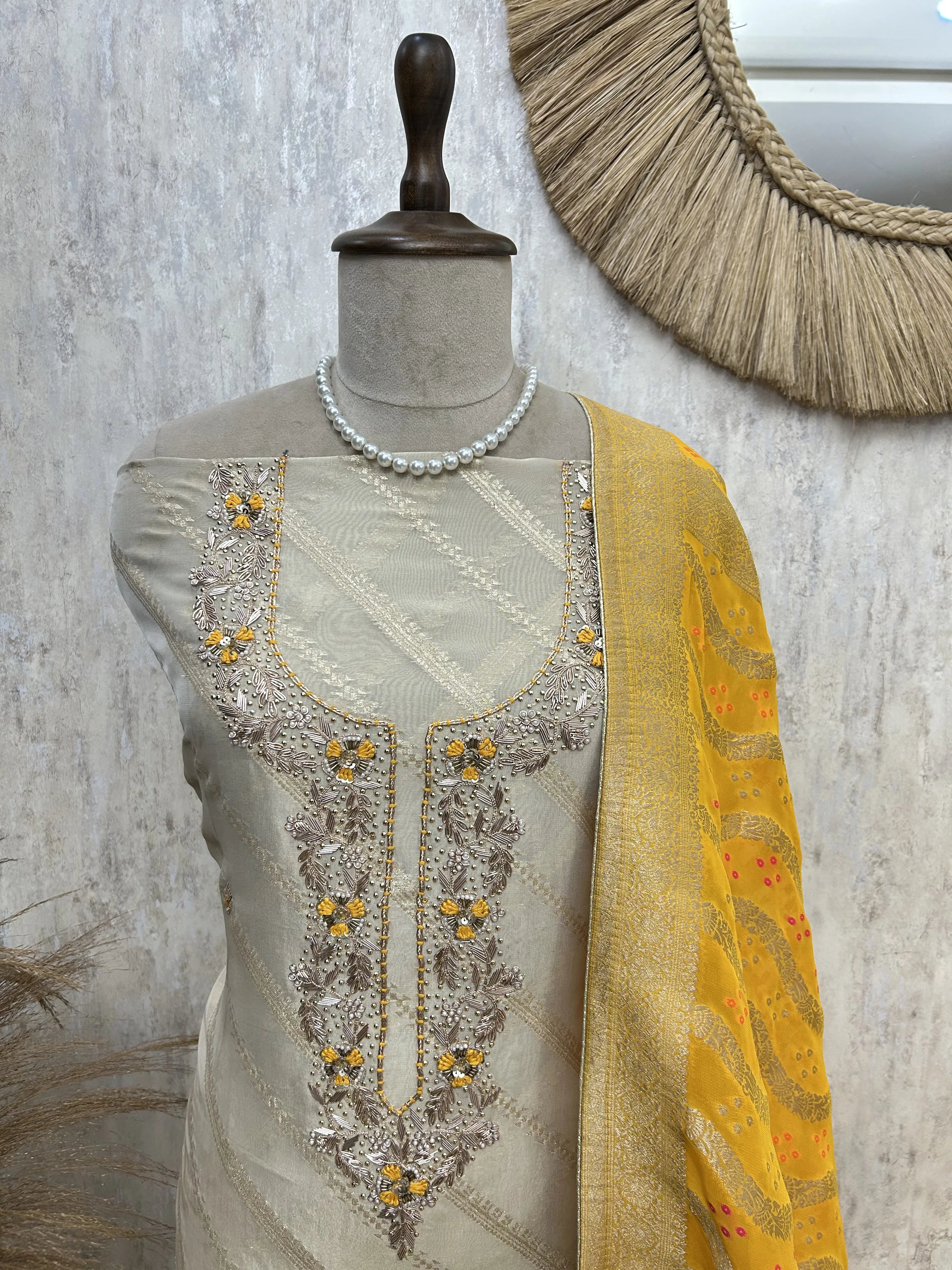 Timeless Ivory Unstitched Suit Set