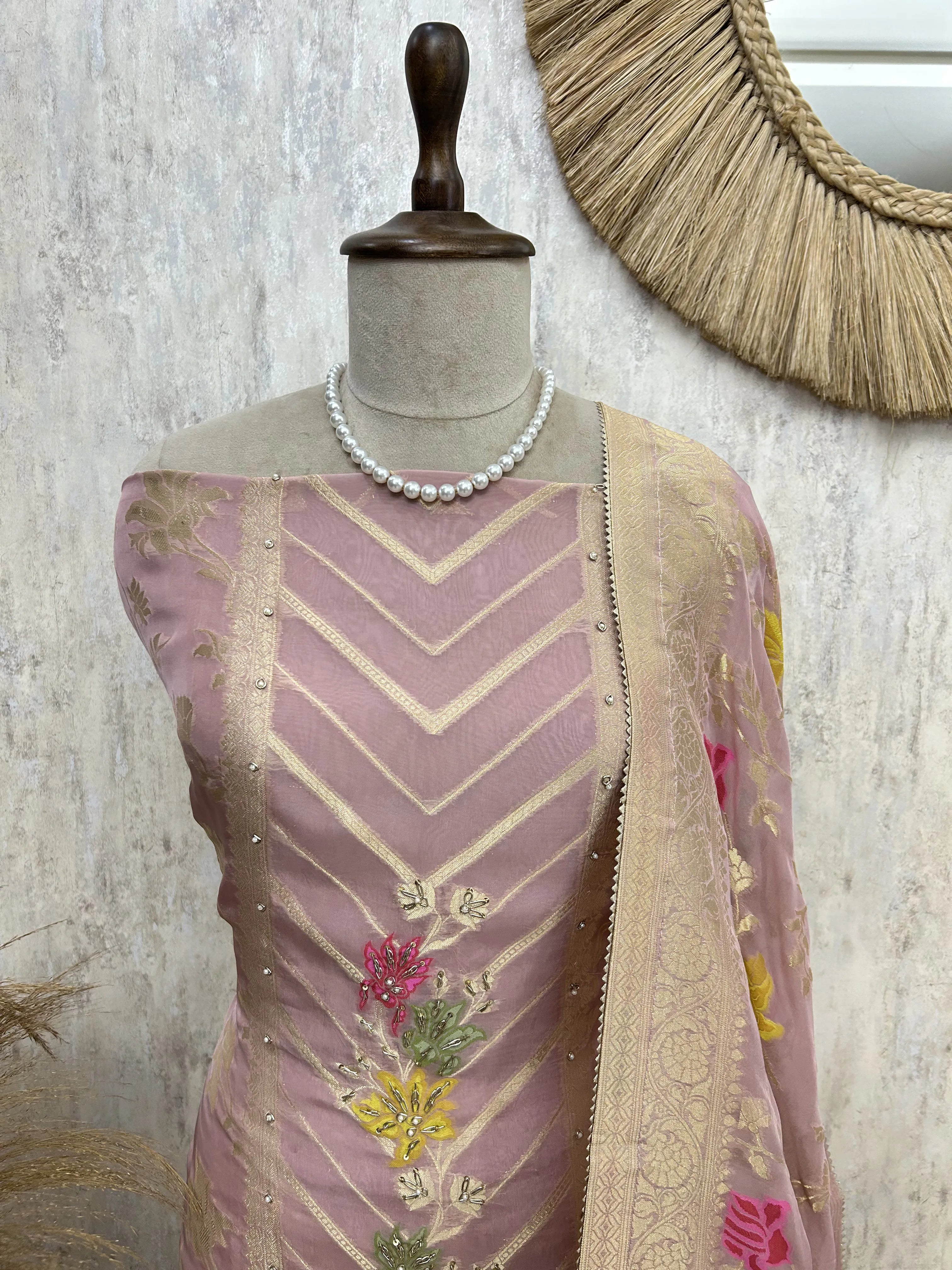 Organza Unstitched Suit