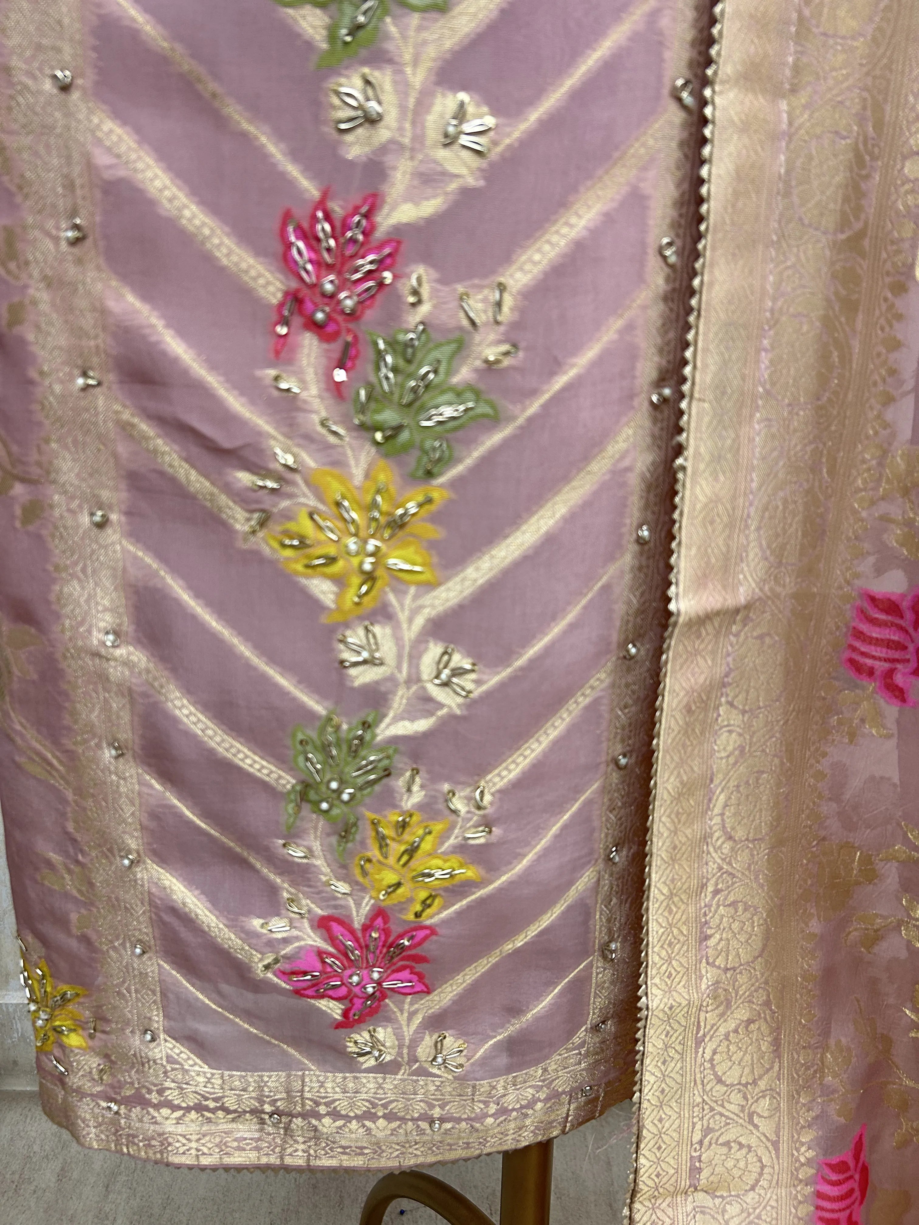 Organza Unstitched Suit