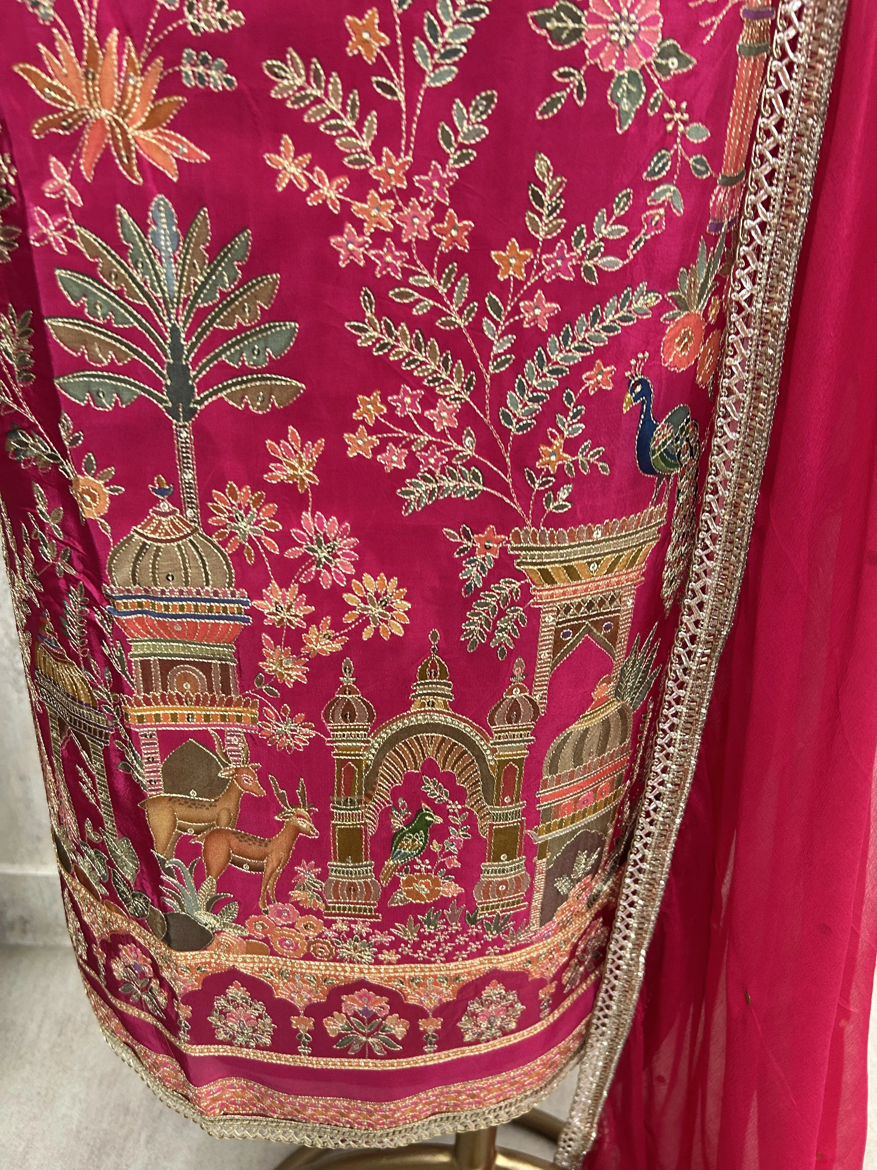 Embroidered Semi Crepe Unstitched Suit