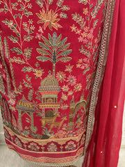 Embroidered Semi Crepe Unstitched Suit