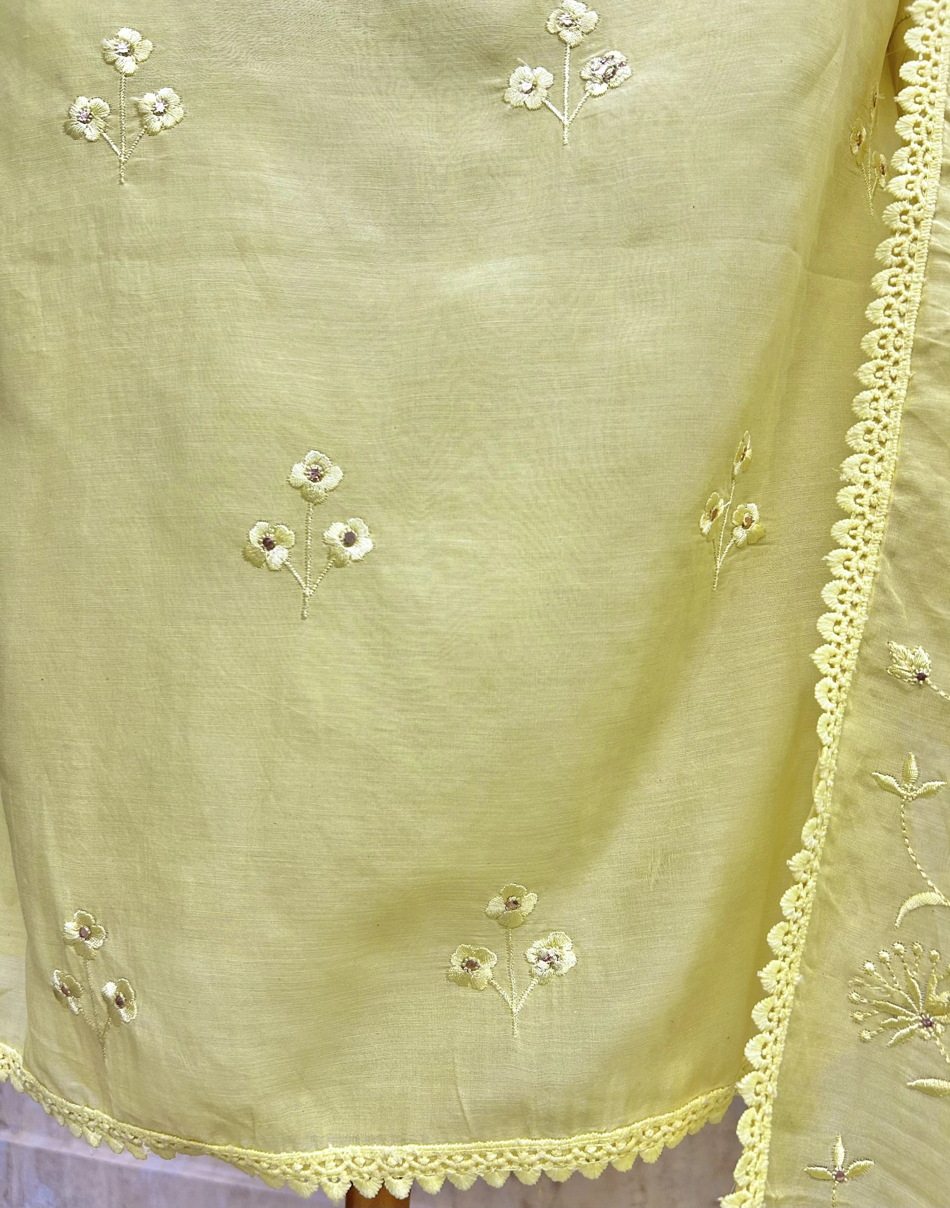 Thread Embroidery Mul Unstitched Suit Set