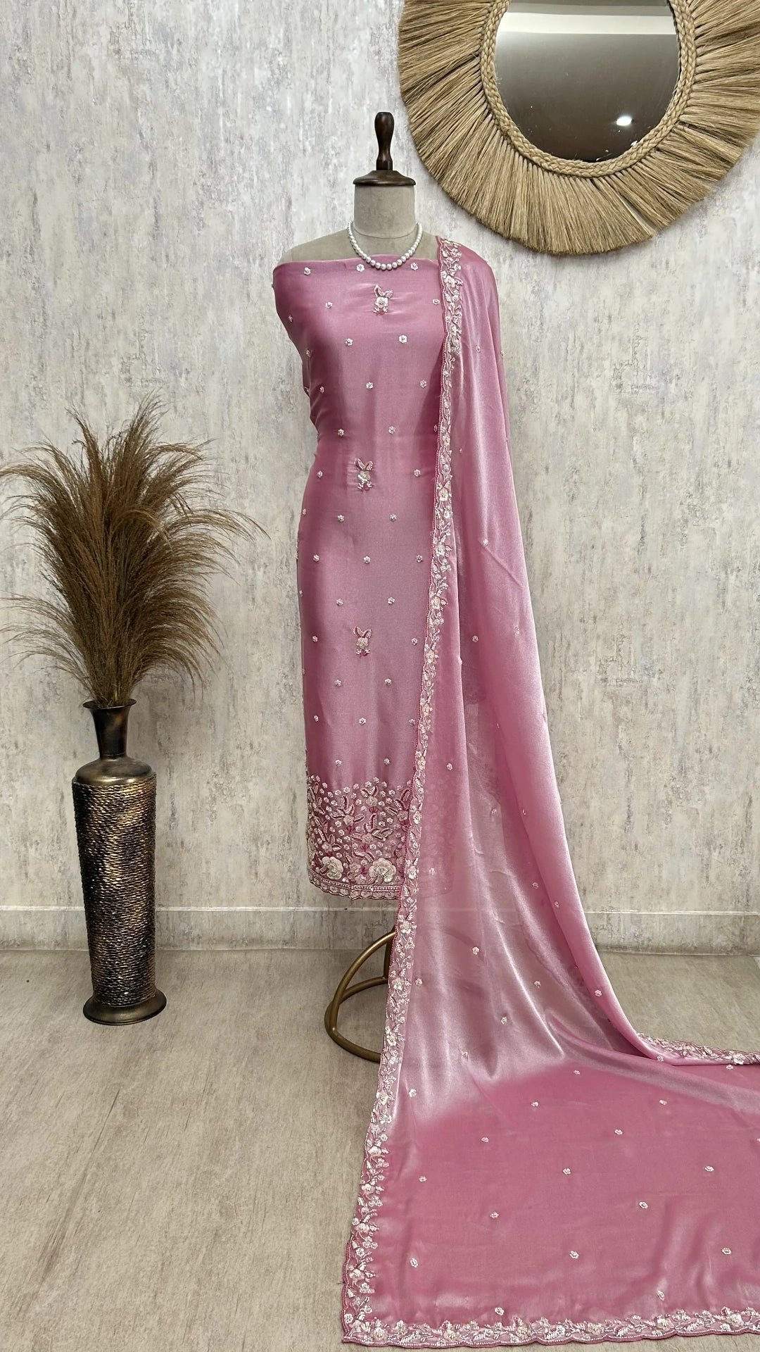 Graceful Glass Organza Unstitched Suit