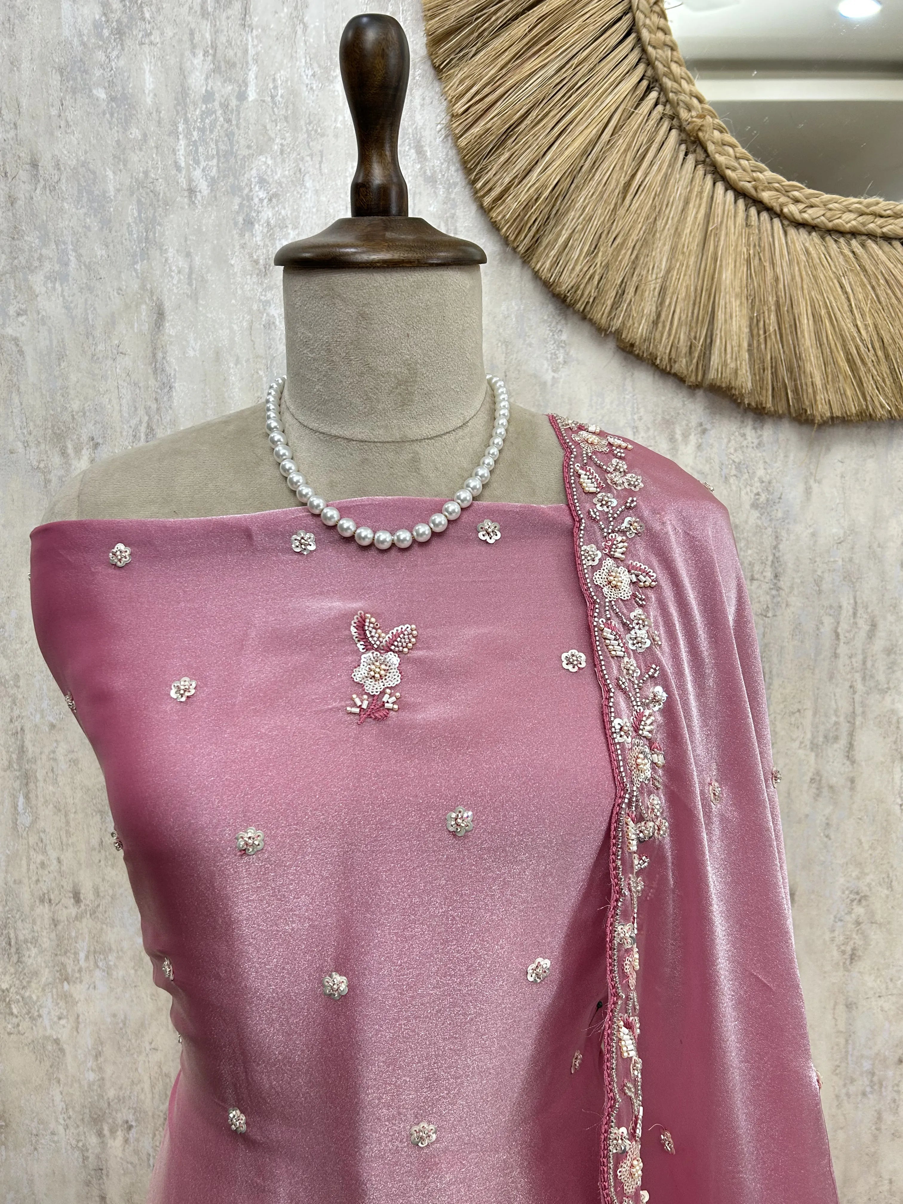 Graceful Glass Organza Unstitched Suit